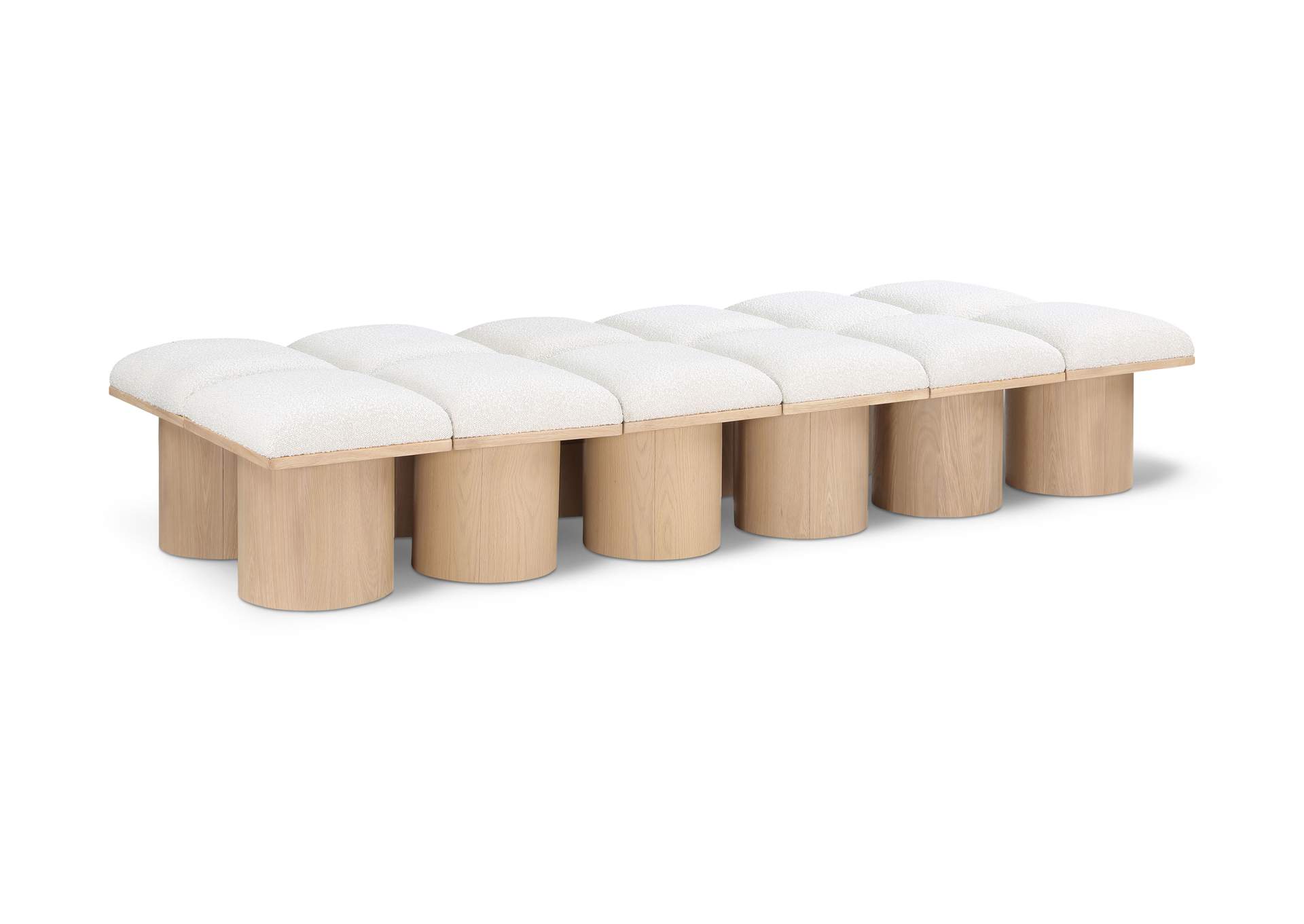 Pavilion Cream Boucle Fabric Bench,Meridian Furniture