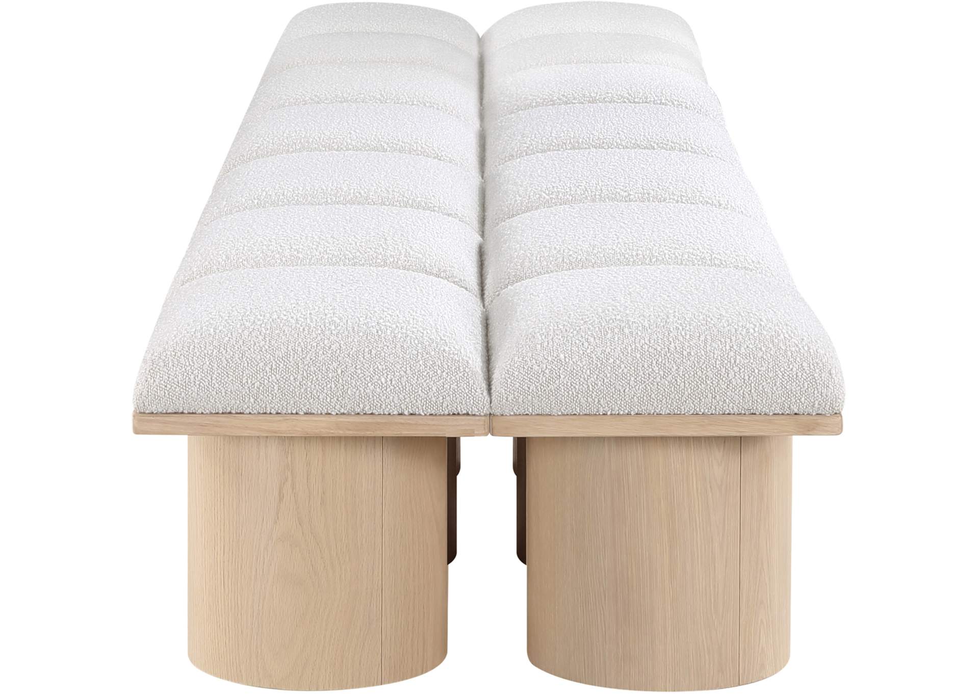 Pavilion Cream Boucle Fabric Bench,Meridian Furniture