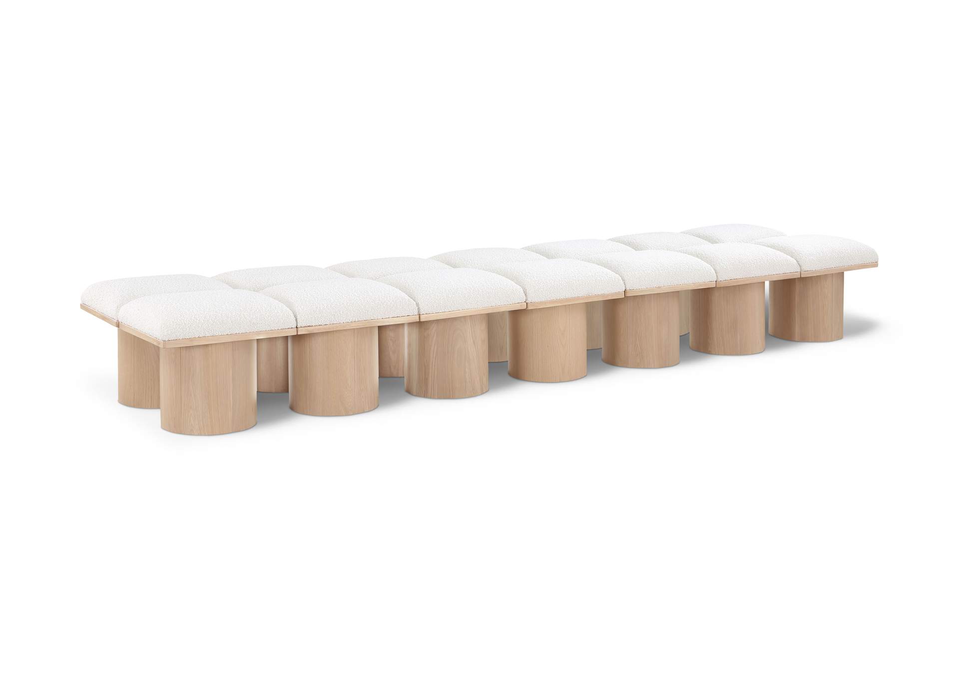 Pavilion Cream Boucle Fabric Bench,Meridian Furniture