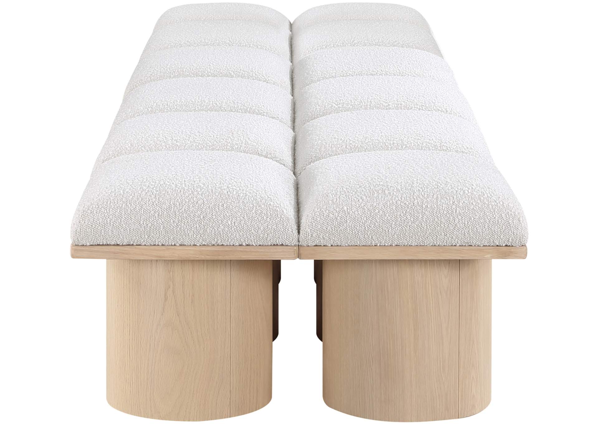 Pavilion Cream Boucle Fabric Bench,Meridian Furniture