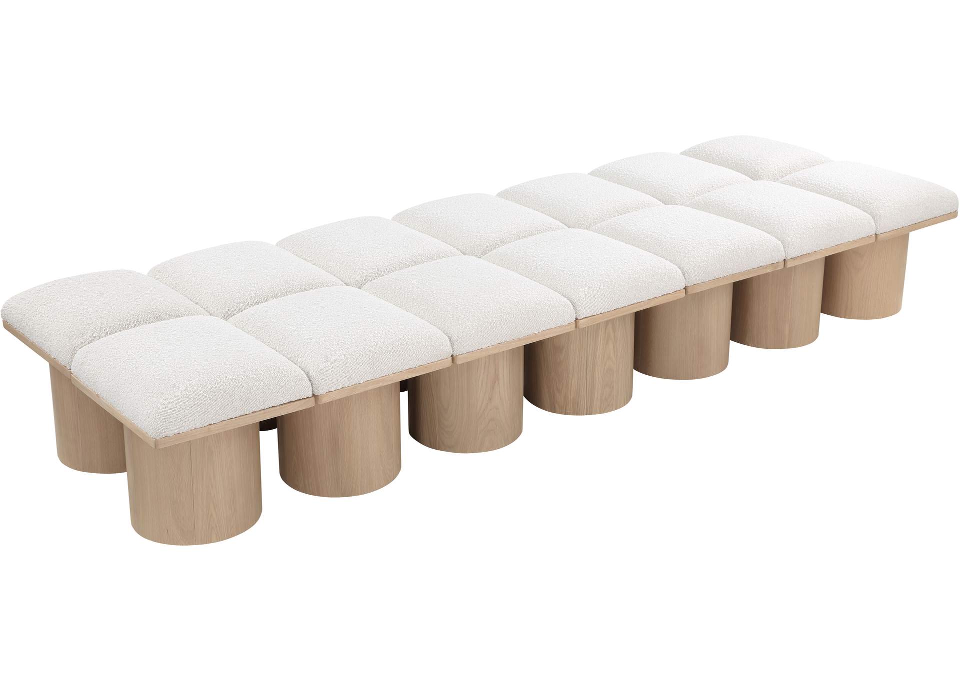 Pavilion Cream Boucle Fabric Bench,Meridian Furniture