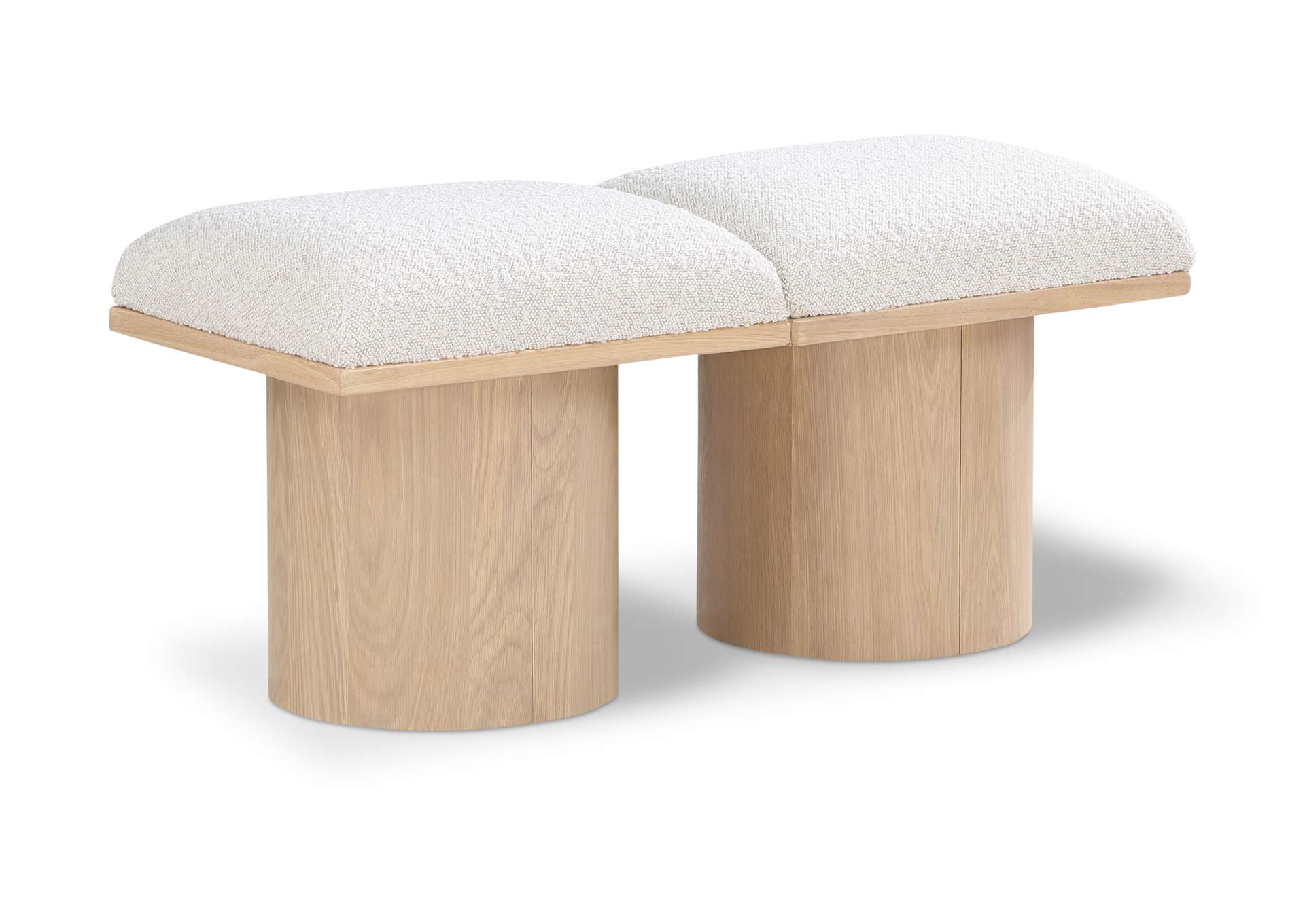 Pavilion Cream Boucle Fabric Bench,Meridian Furniture