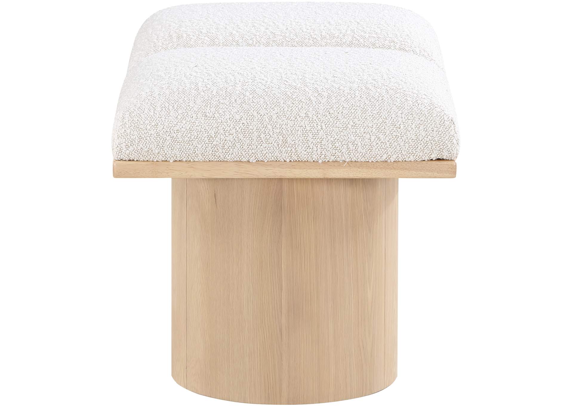 Pavilion Cream Boucle Fabric Bench,Meridian Furniture