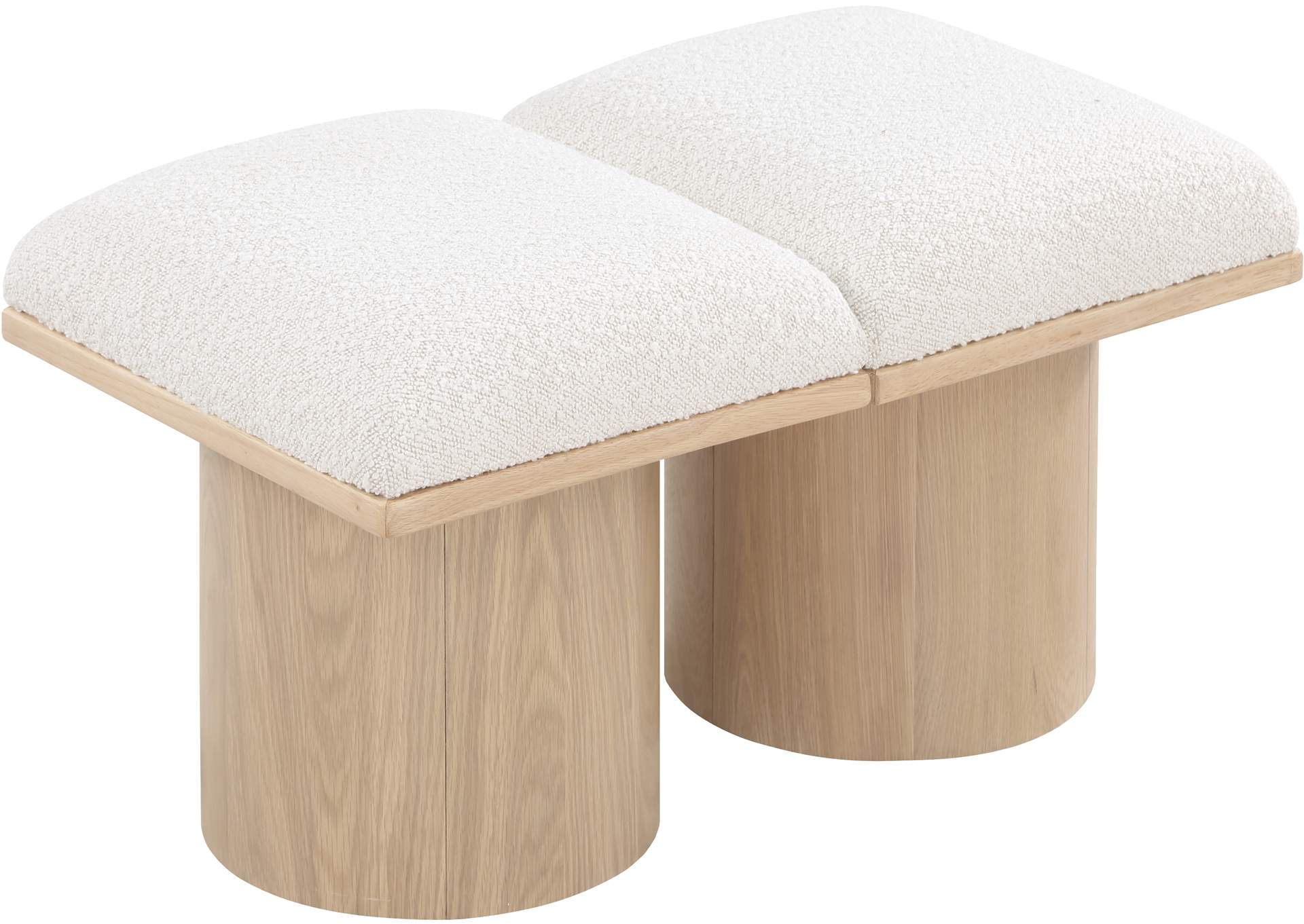 Pavilion Cream Boucle Fabric Bench,Meridian Furniture