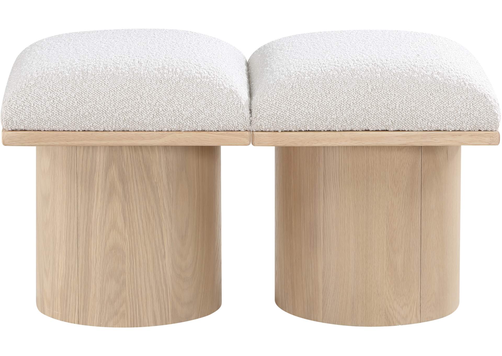 Pavilion Cream Boucle Fabric Bench,Meridian Furniture