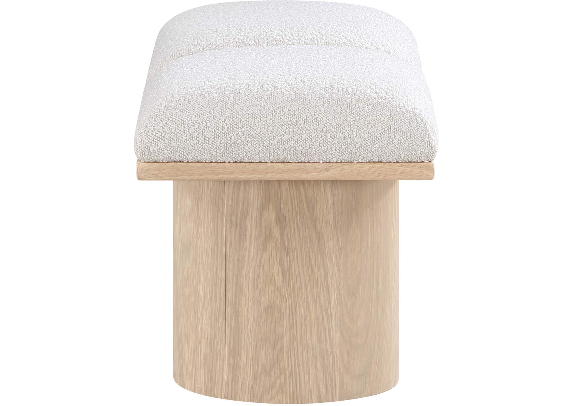 Pavilion Cream Boucle Fabric Bench,Meridian Furniture
