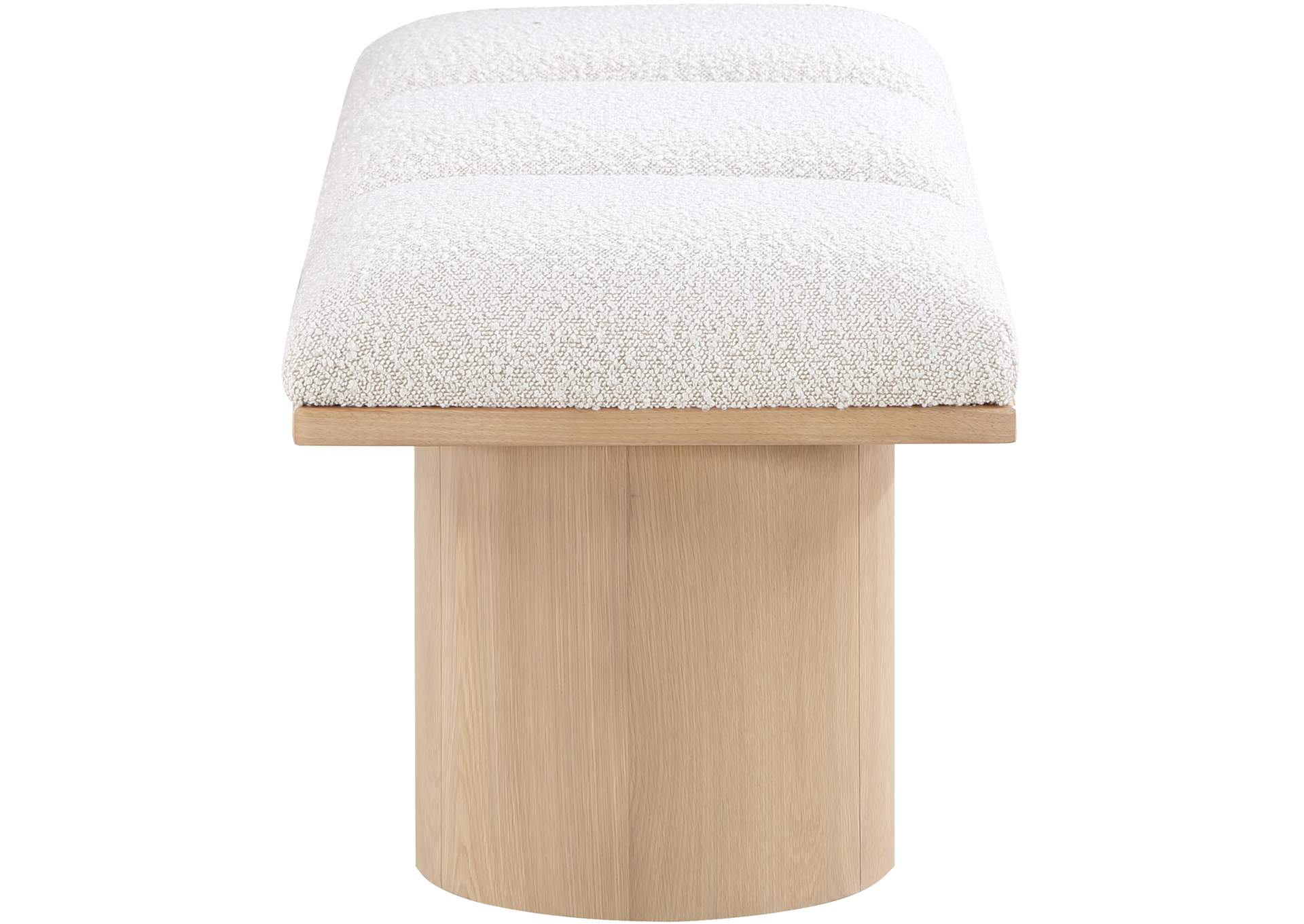 Pavilion Cream Boucle Fabric Bench,Meridian Furniture