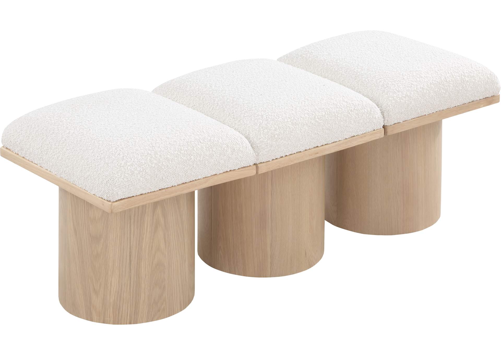 Pavilion Cream Boucle Fabric Bench,Meridian Furniture