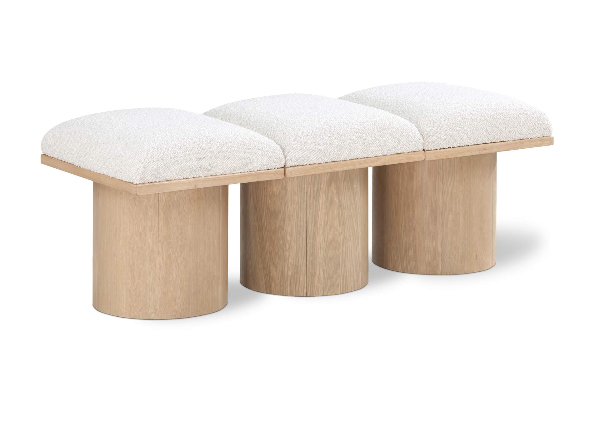 Pavilion Cream Boucle Fabric Bench,Meridian Furniture