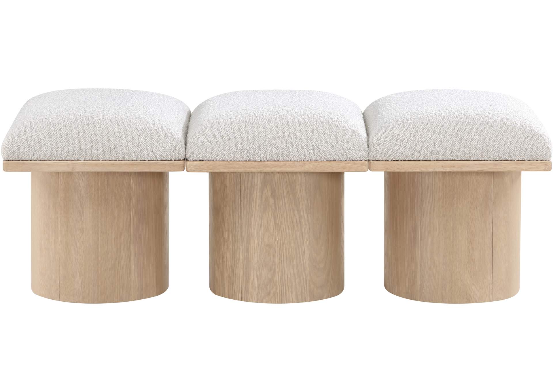 Pavilion Cream Boucle Fabric Bench,Meridian Furniture