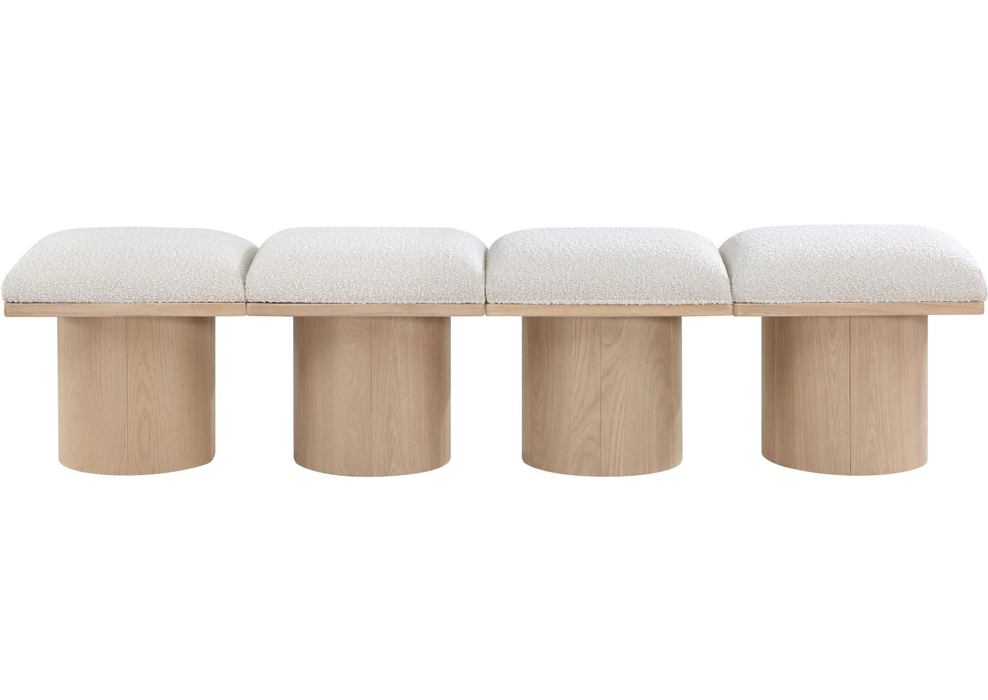 Pavilion Cream Boucle Fabric Bench,Meridian Furniture