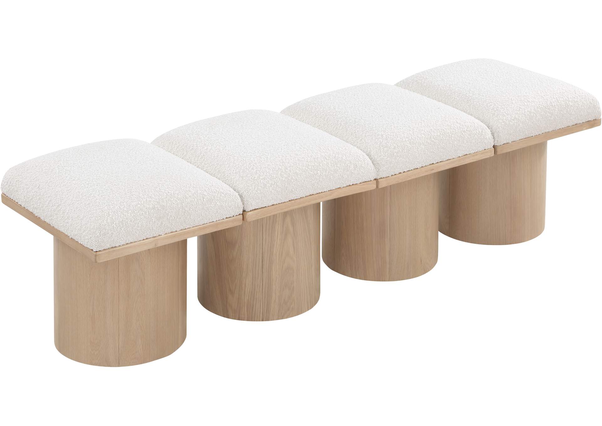 Pavilion Cream Boucle Fabric Bench,Meridian Furniture