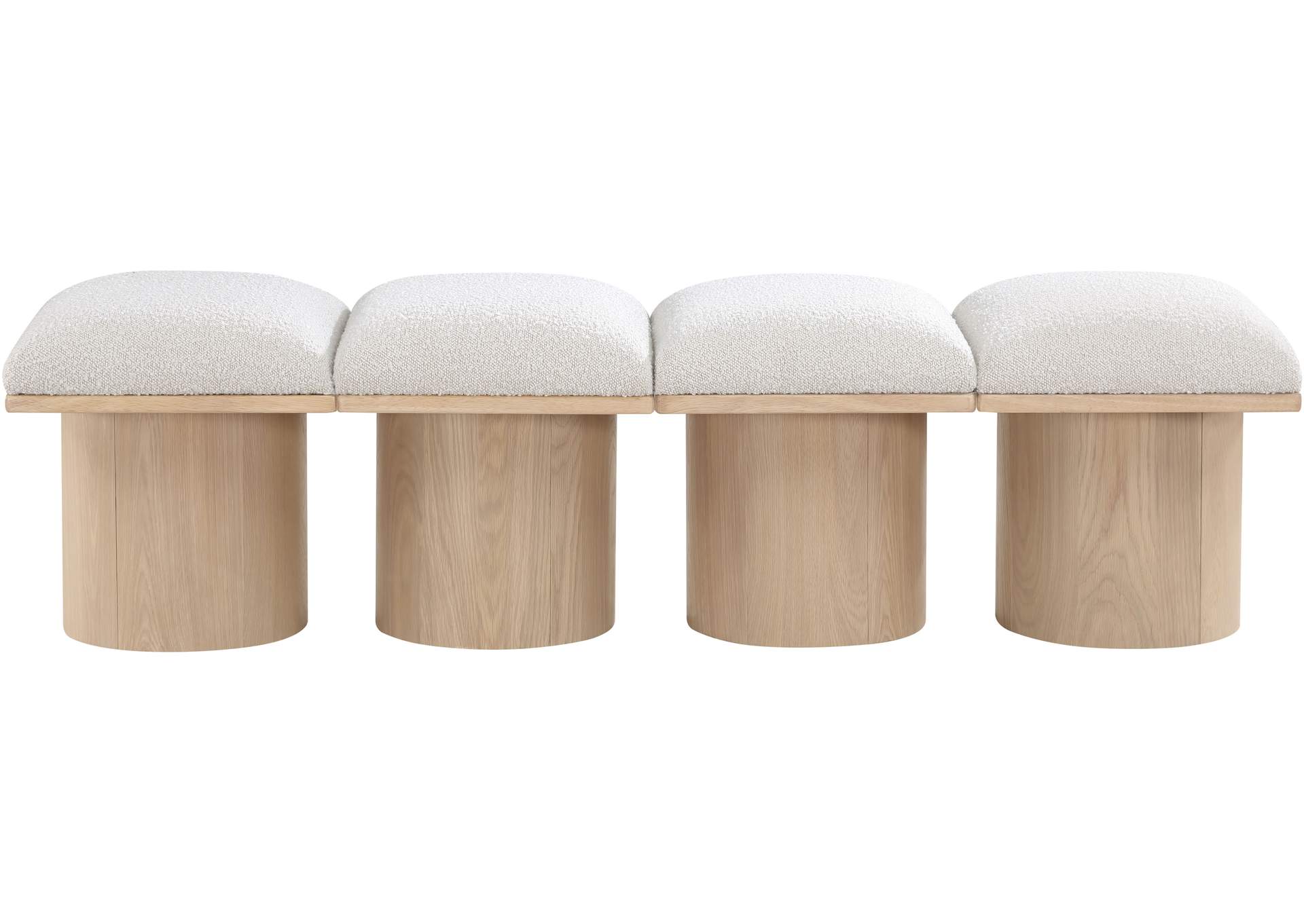 Pavilion Cream Boucle Fabric Bench,Meridian Furniture