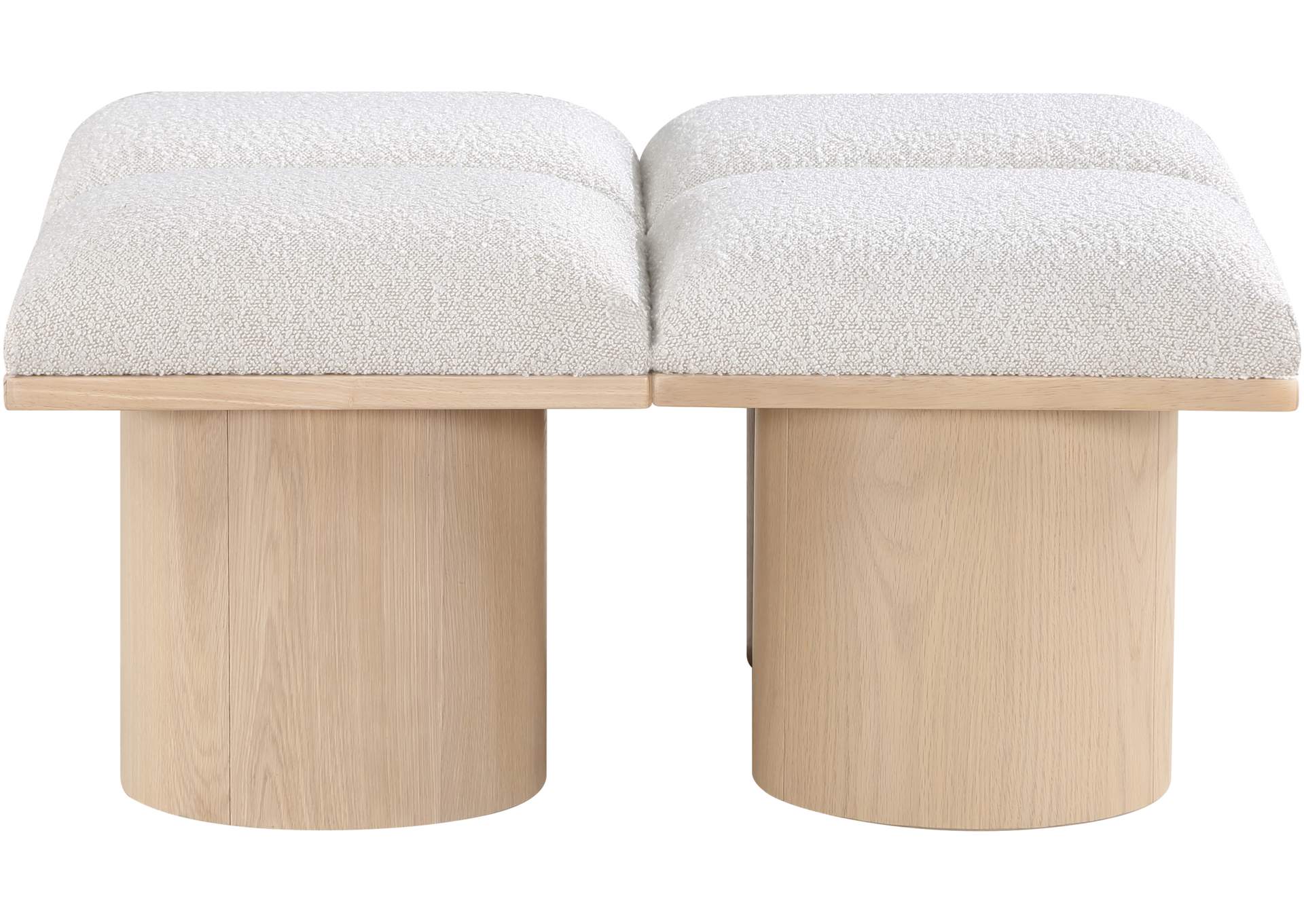 Pavilion Cream Boucle Fabric Bench,Meridian Furniture