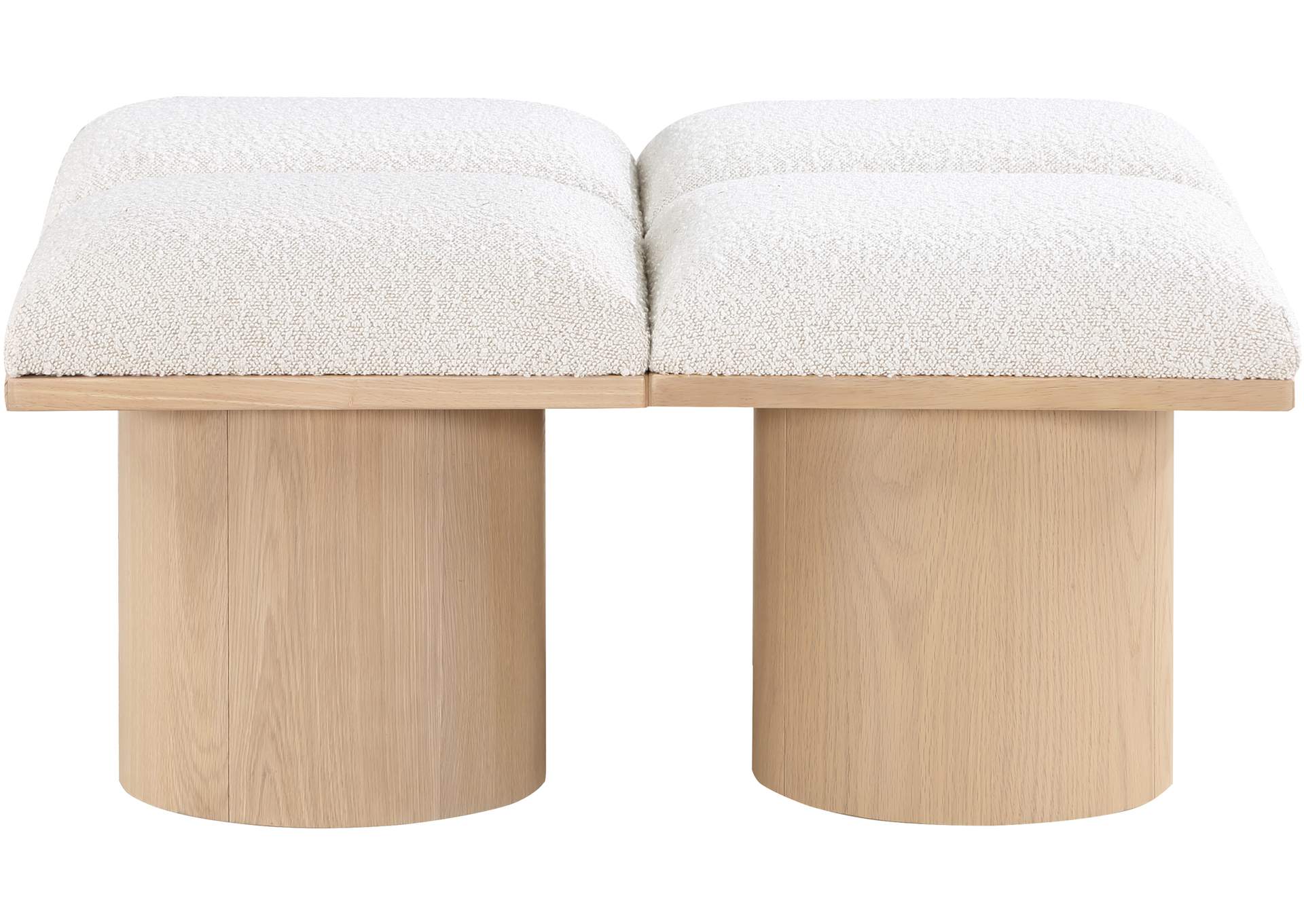 Pavilion Cream Boucle Fabric Bench,Meridian Furniture