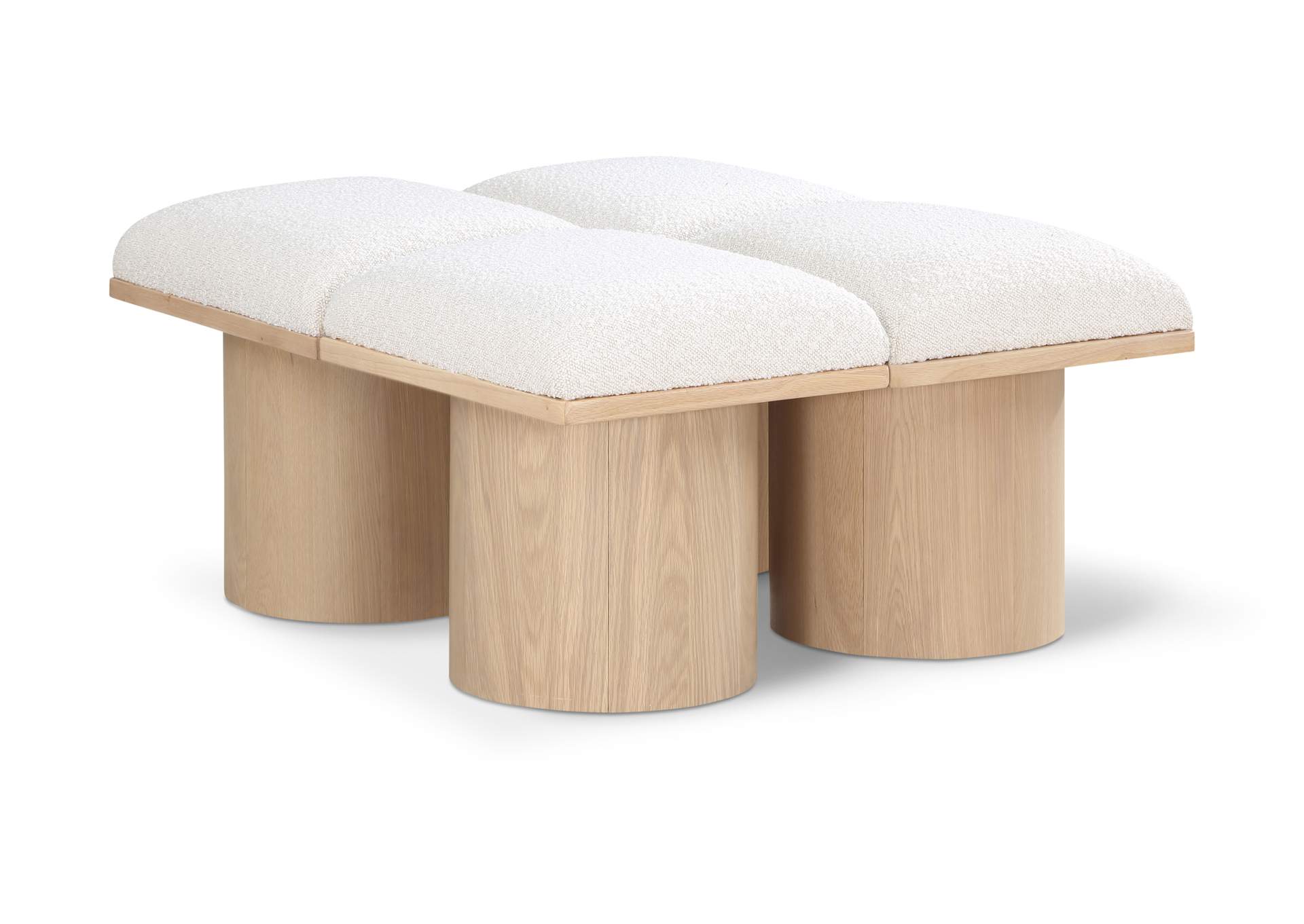 Pavilion Cream Boucle Fabric Bench,Meridian Furniture