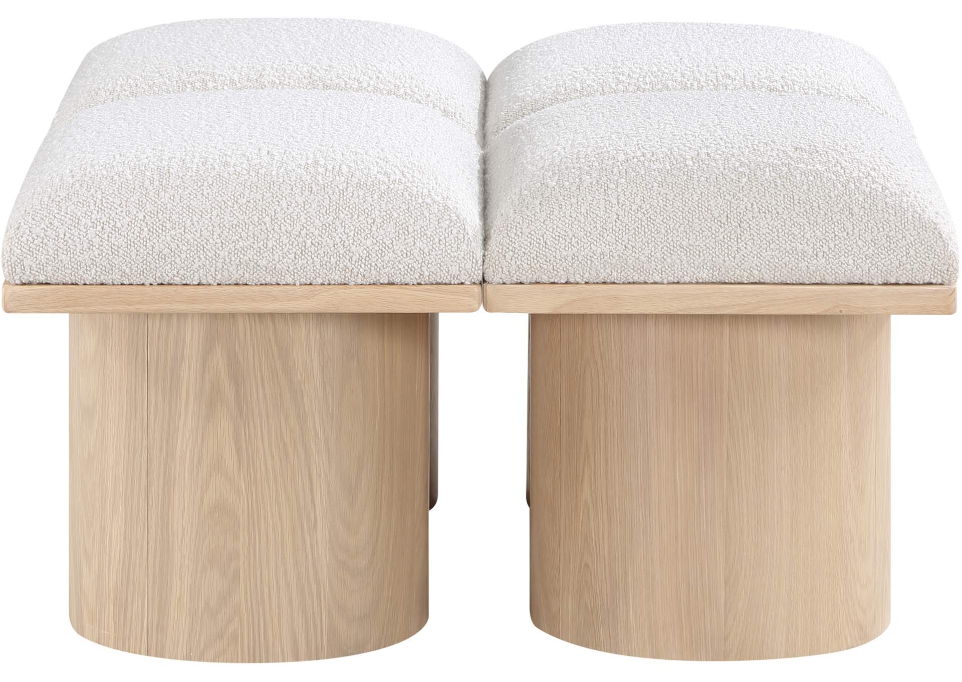 Pavilion Cream Boucle Fabric Bench,Meridian Furniture