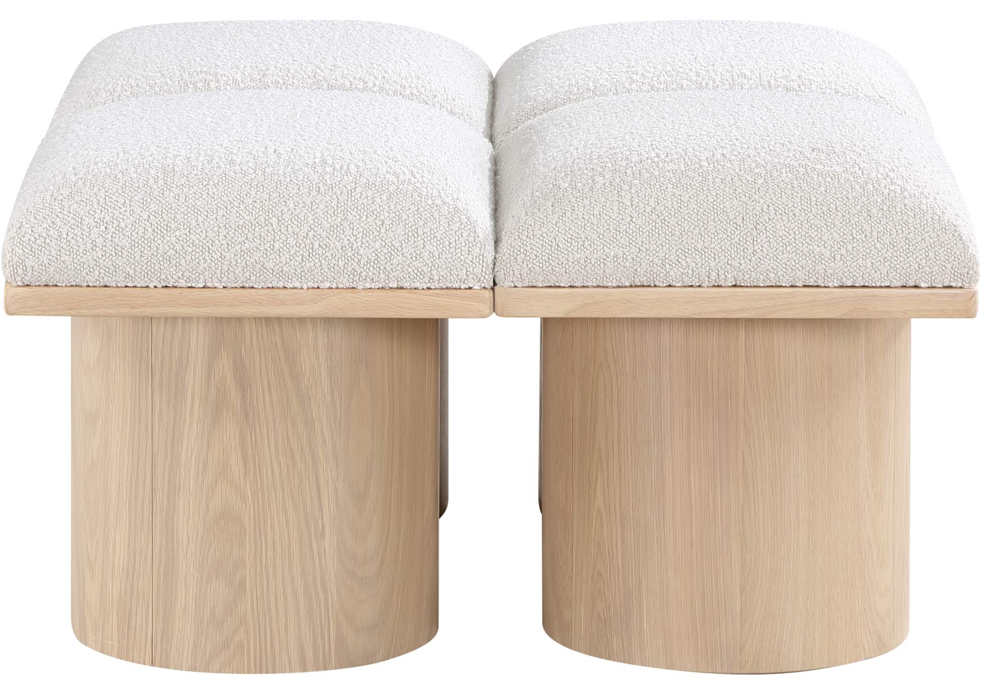 Pavilion Cream Boucle Fabric Bench,Meridian Furniture