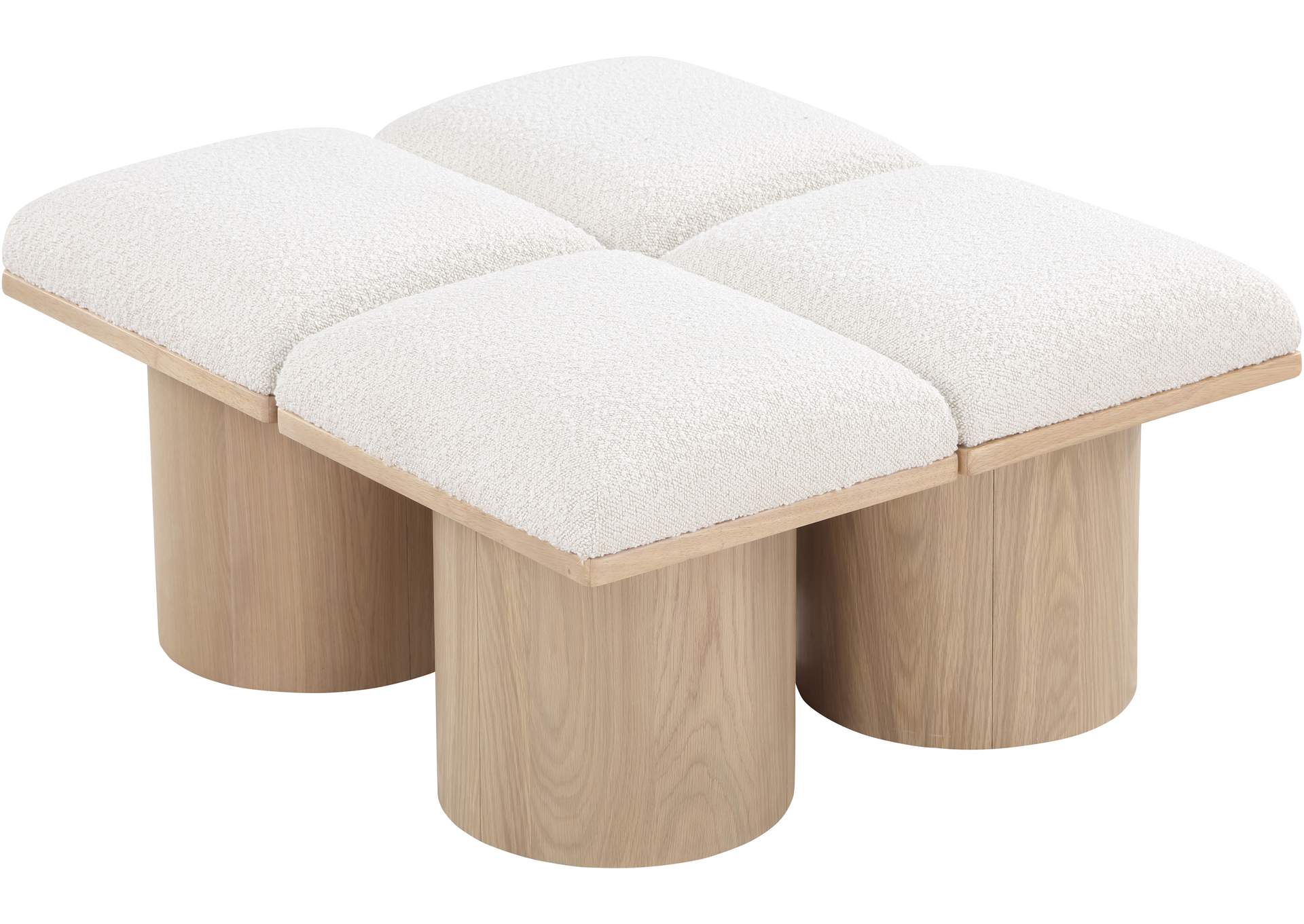 Pavilion Cream Boucle Fabric Bench,Meridian Furniture