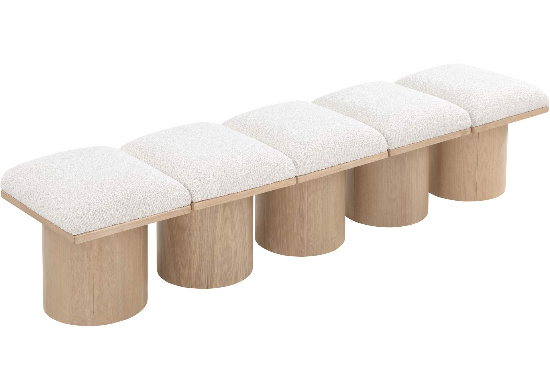 Pavilion Cream Boucle Fabric Bench,Meridian Furniture