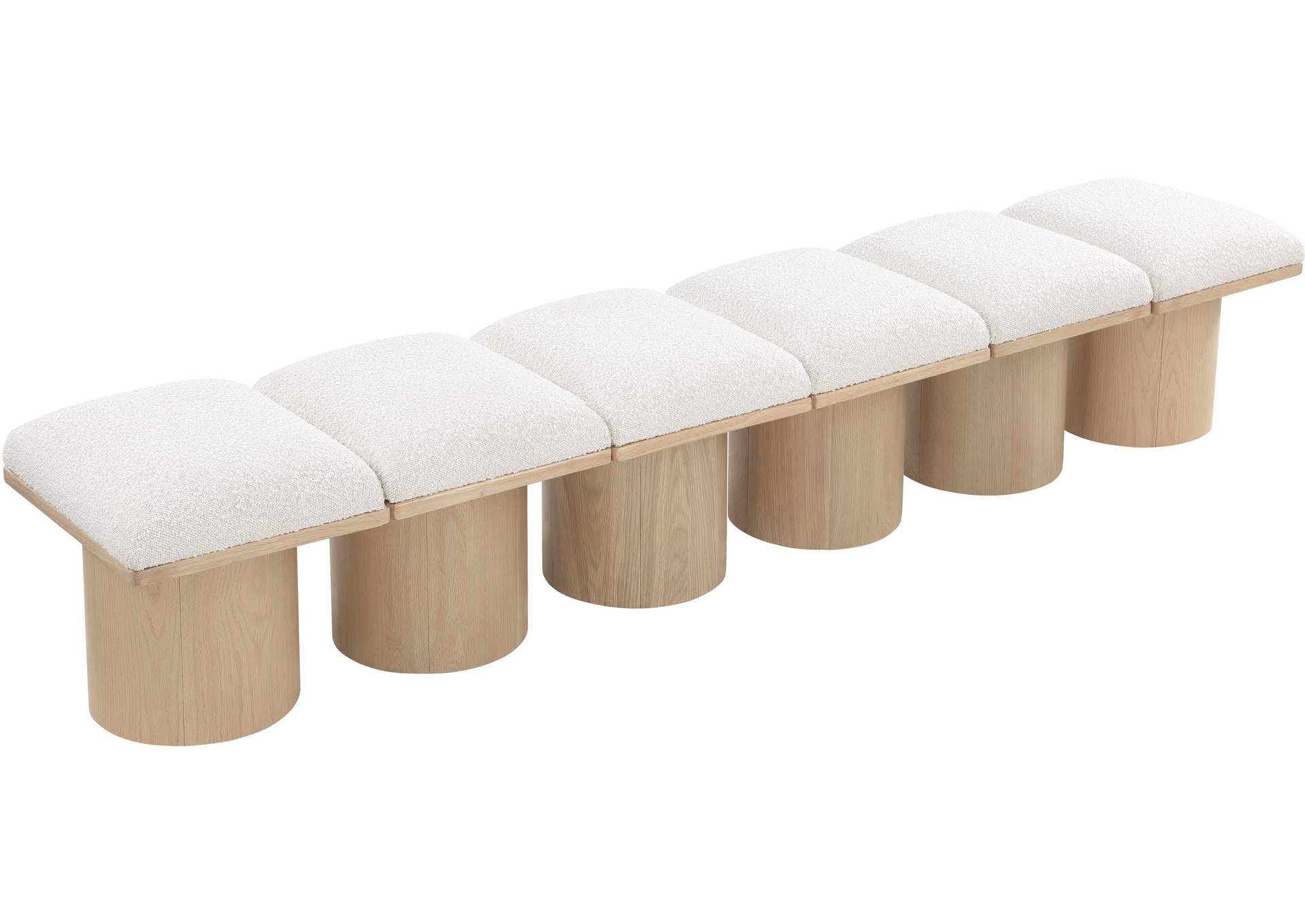 Pavilion Cream Boucle Fabric Bench,Meridian Furniture