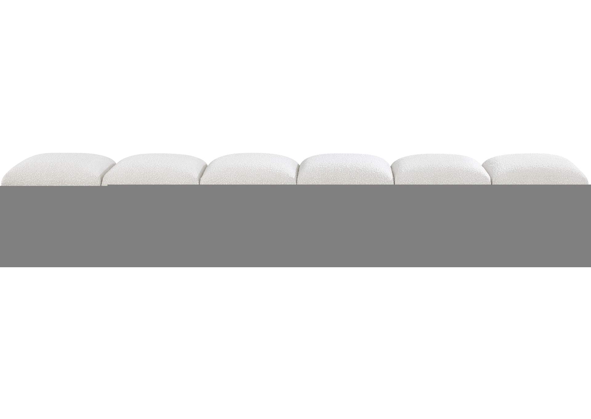 Pavilion Cream Boucle Fabric Bench,Meridian Furniture