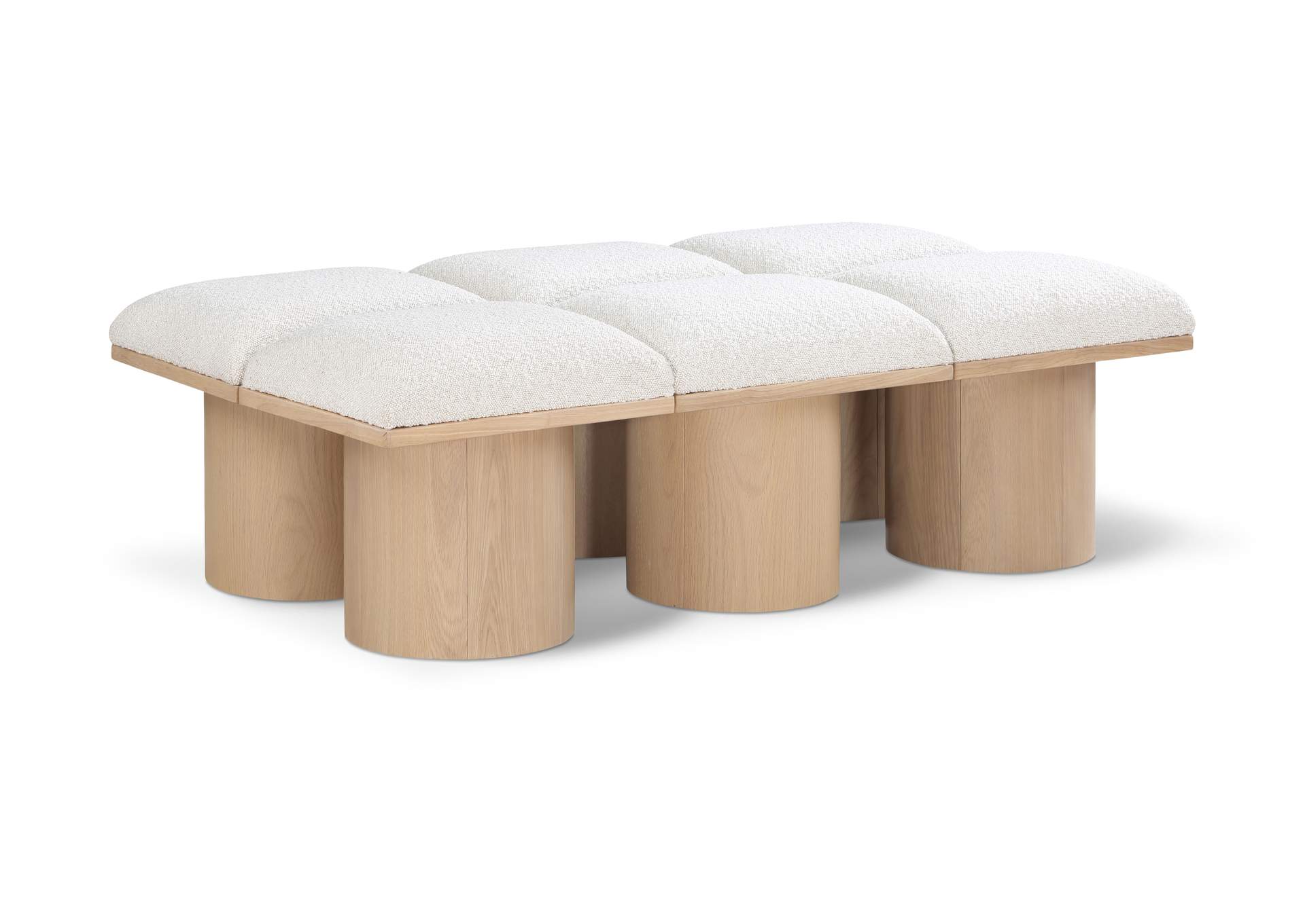 Pavilion Cream Boucle Fabric Bench,Meridian Furniture