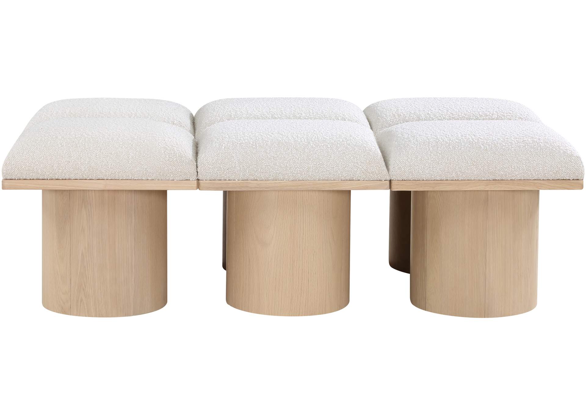 Pavilion Cream Boucle Fabric Bench,Meridian Furniture