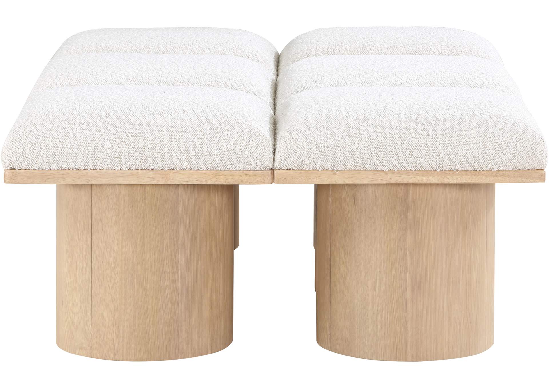 Pavilion Cream Boucle Fabric Bench,Meridian Furniture