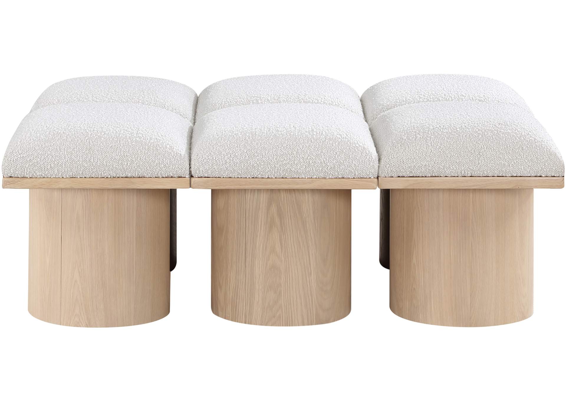 Pavilion Cream Boucle Fabric Bench,Meridian Furniture