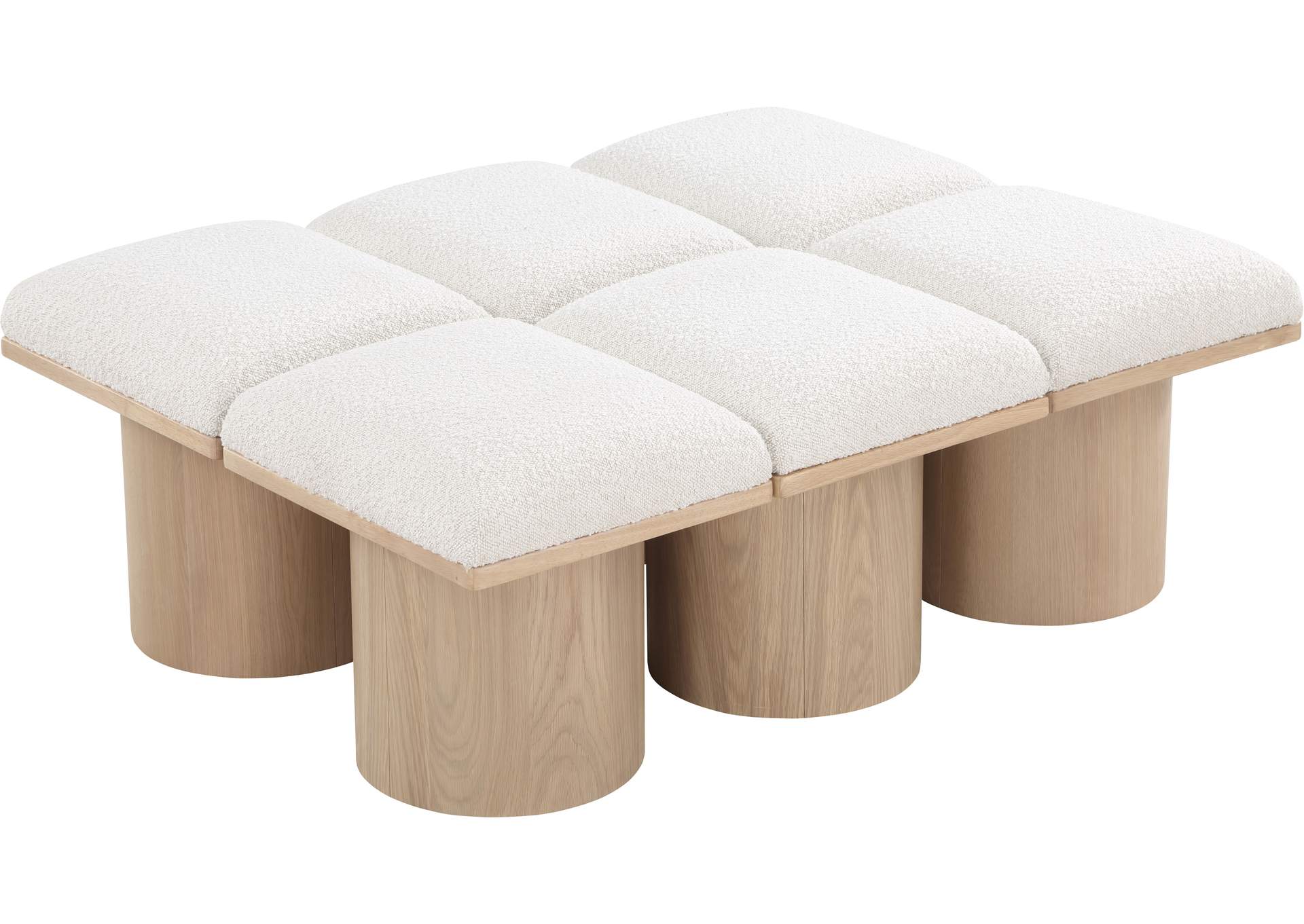 Pavilion Cream Boucle Fabric Bench,Meridian Furniture