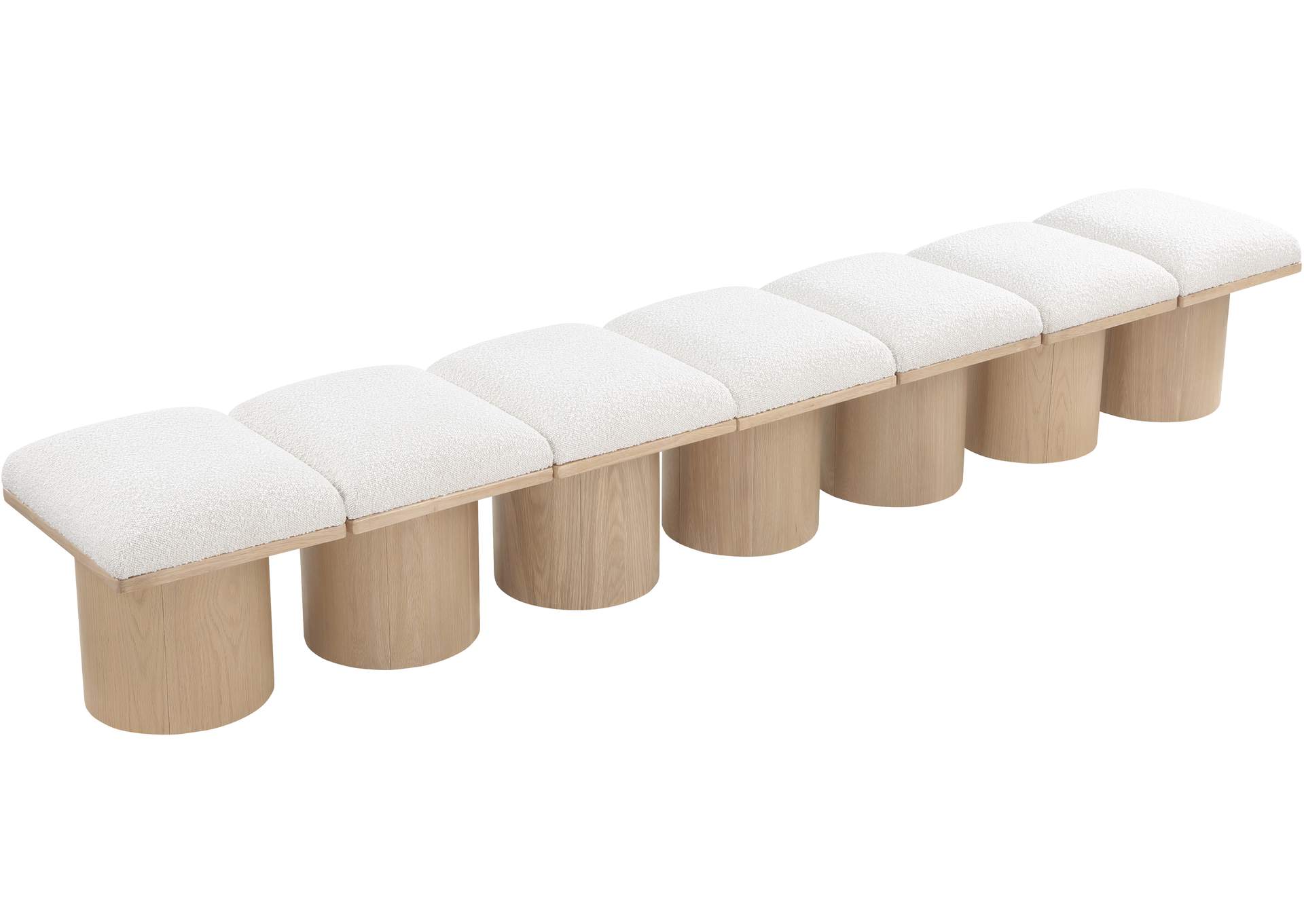 Pavilion Cream Boucle Fabric Bench,Meridian Furniture