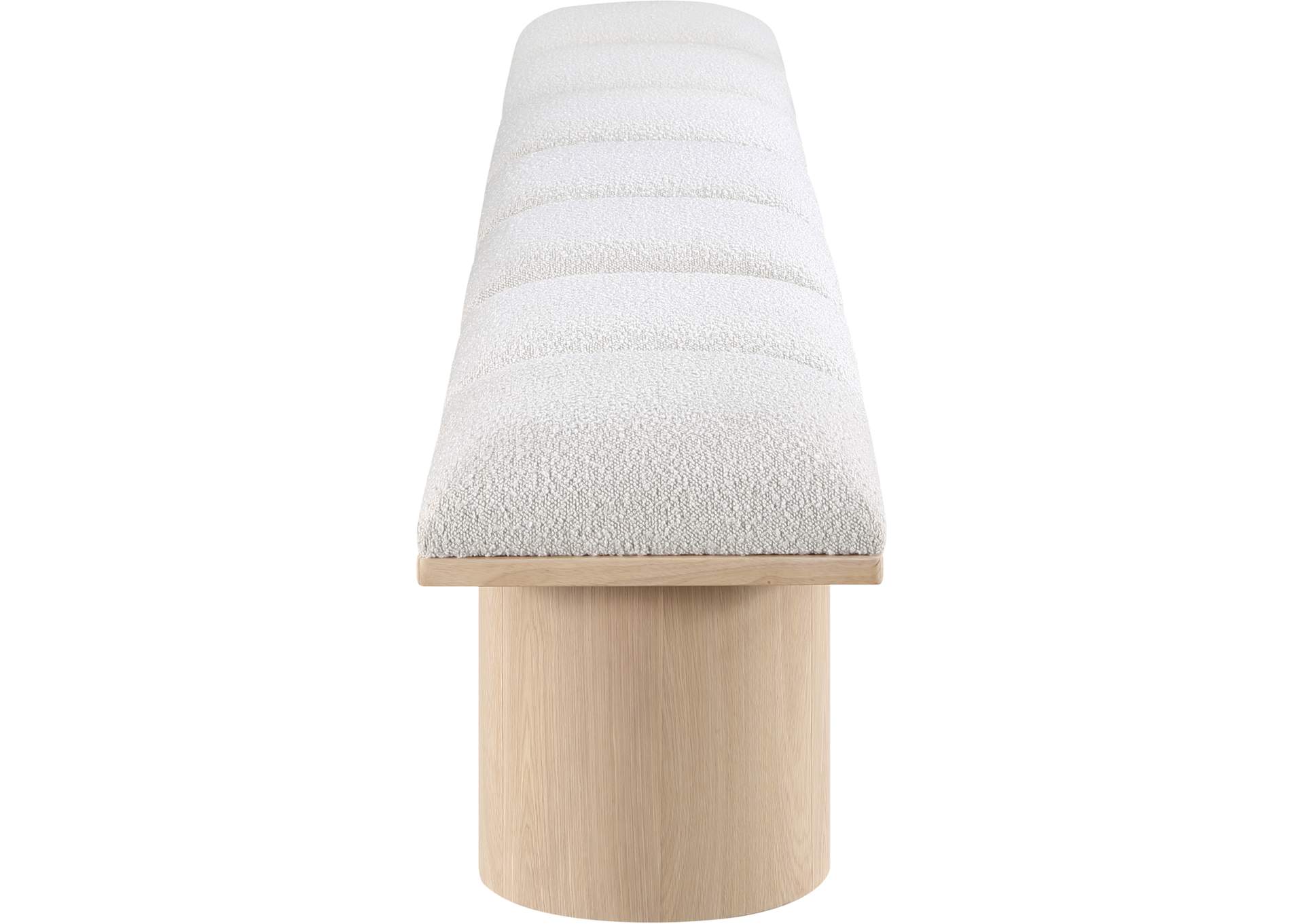 Pavilion Cream Boucle Fabric Bench,Meridian Furniture