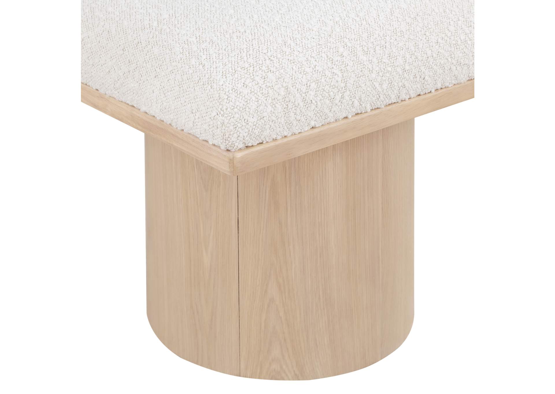 Pavilion Cream Boucle Fabric Bench,Meridian Furniture