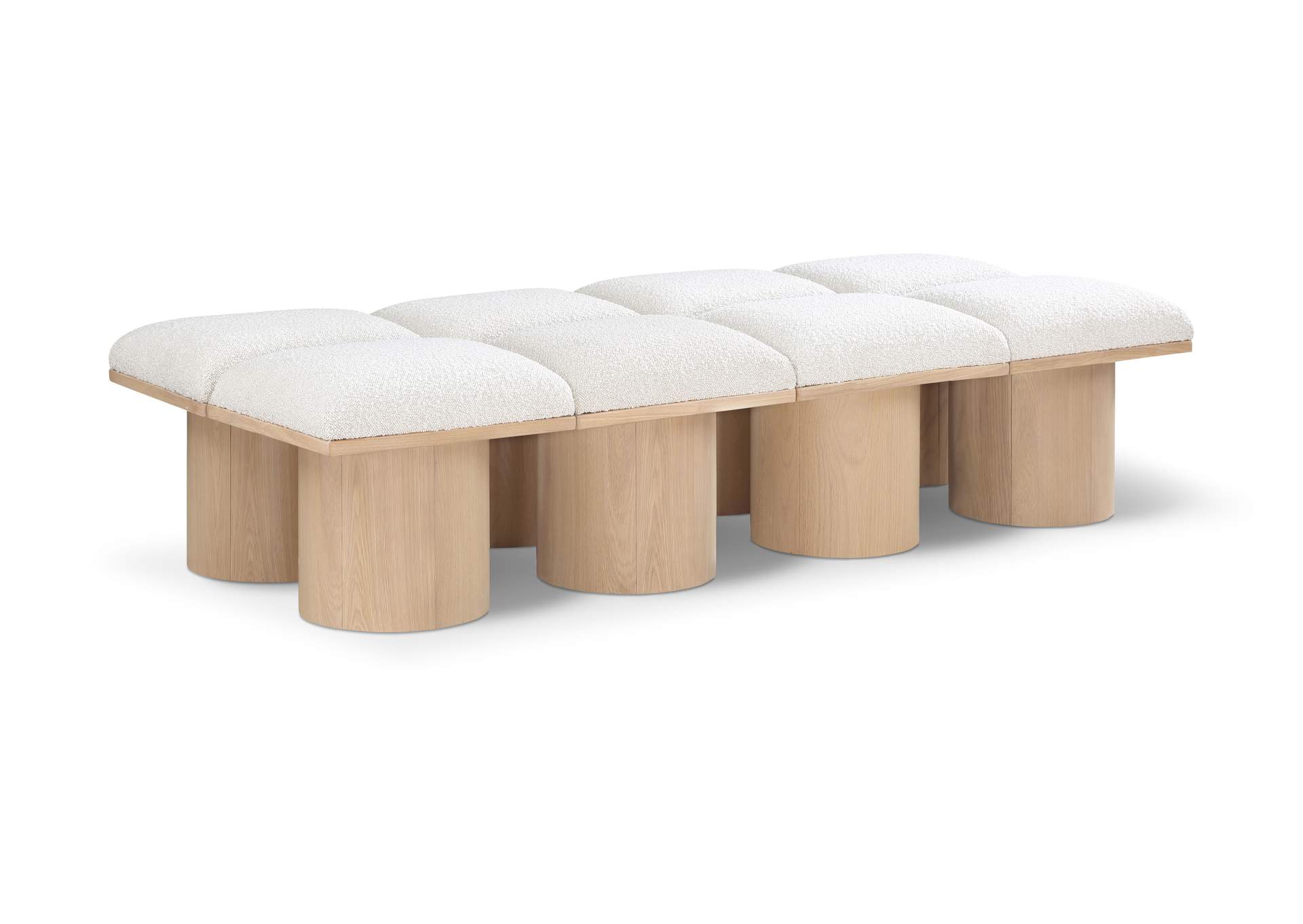 Pavilion Cream Boucle Fabric Bench,Meridian Furniture