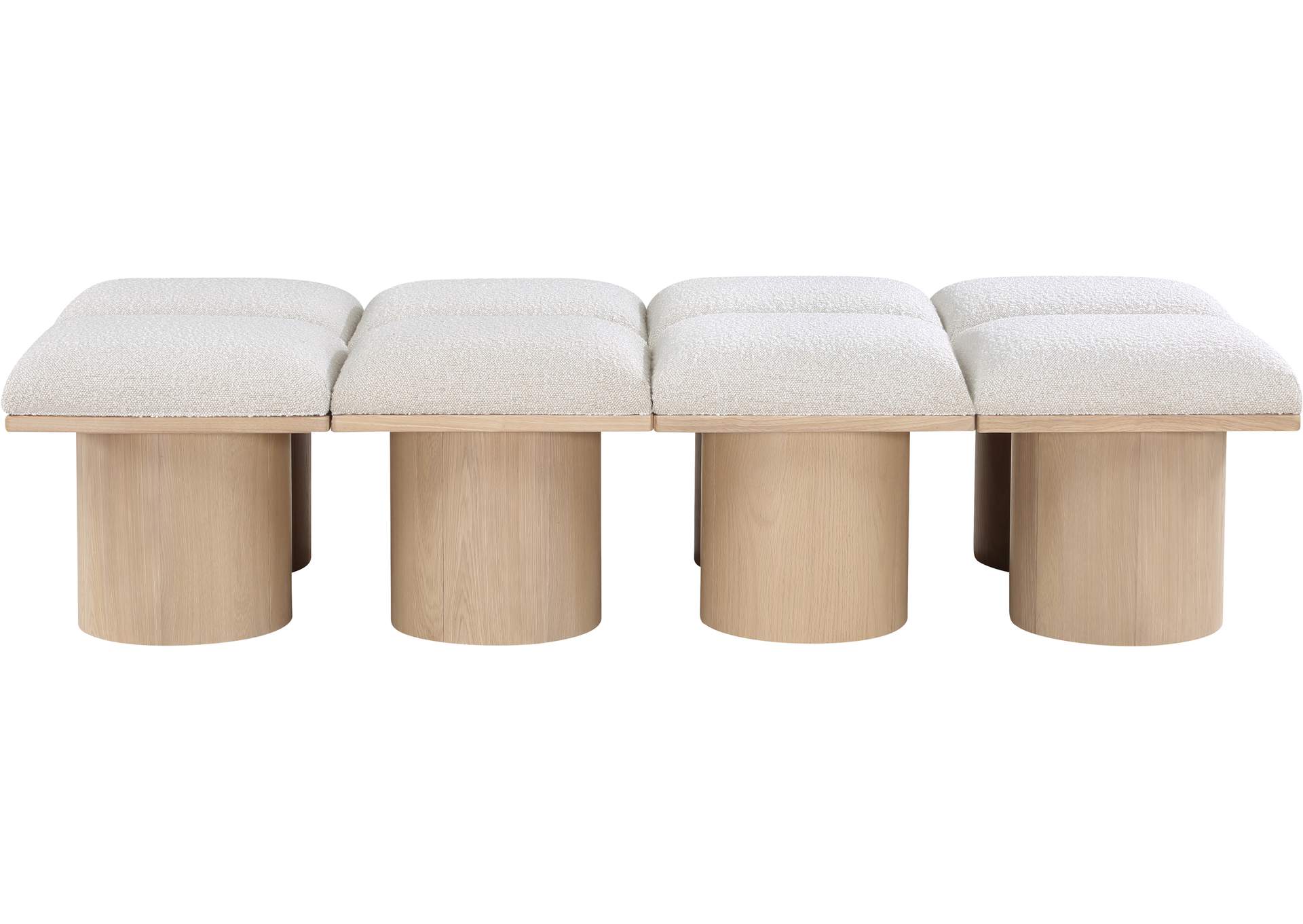 Pavilion Cream Boucle Fabric Bench,Meridian Furniture