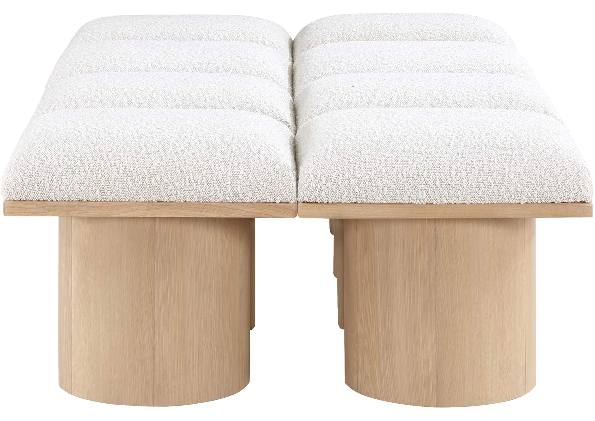 Pavilion Cream Boucle Fabric Bench,Meridian Furniture