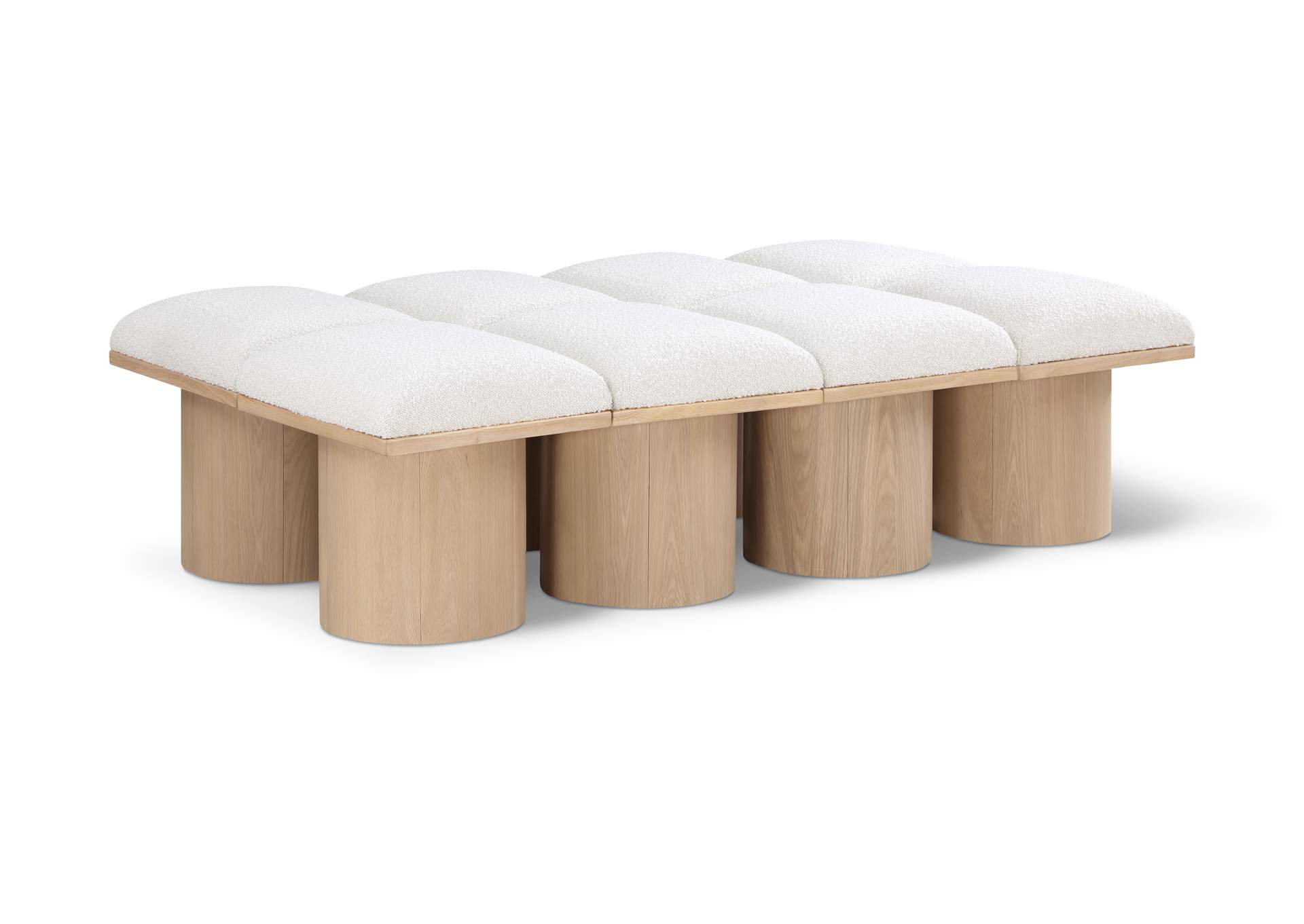 Pavilion Cream Boucle Fabric Bench,Meridian Furniture