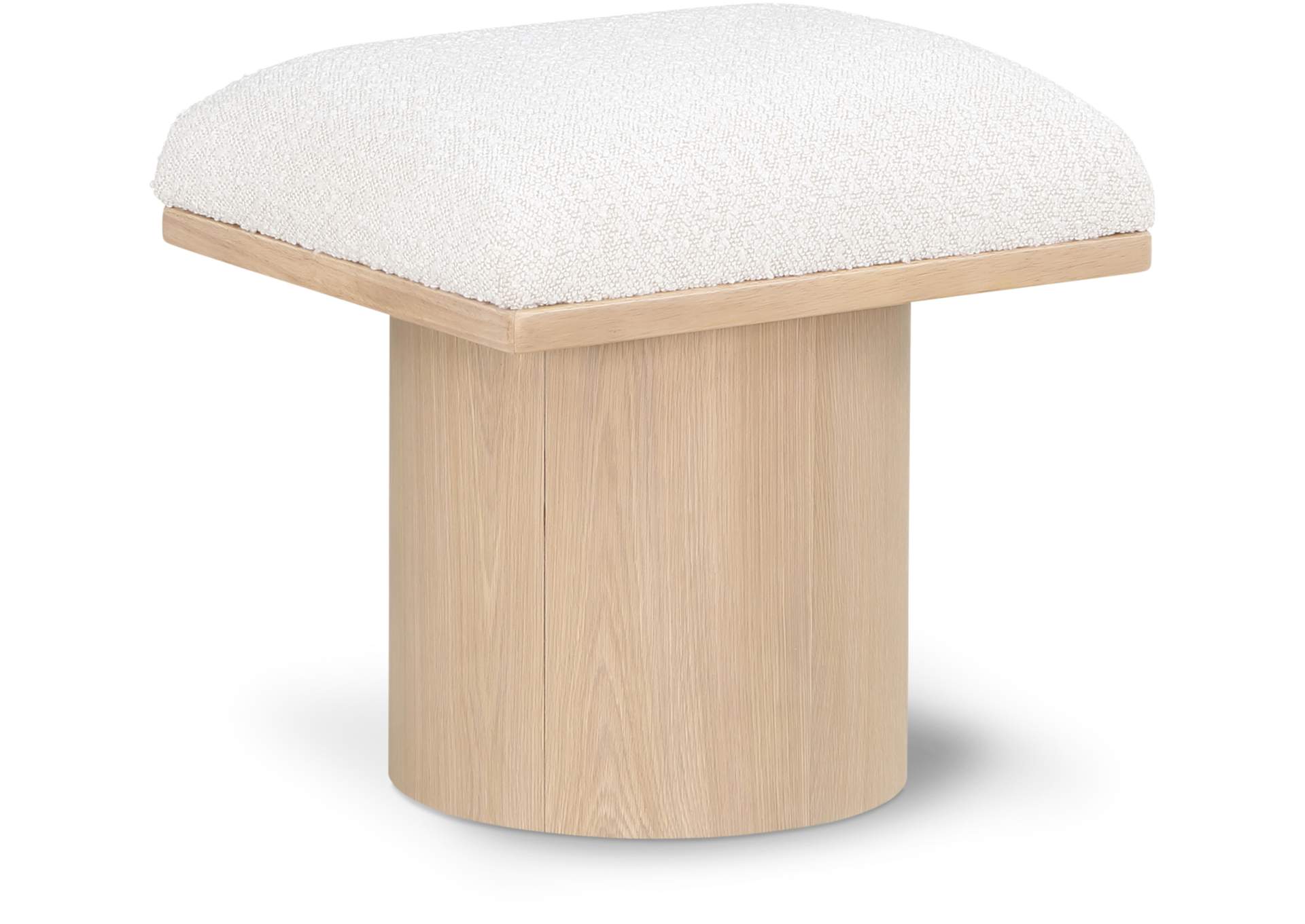 Pavilion Cream Boucle Fabric Bench - Stool,Meridian Furniture