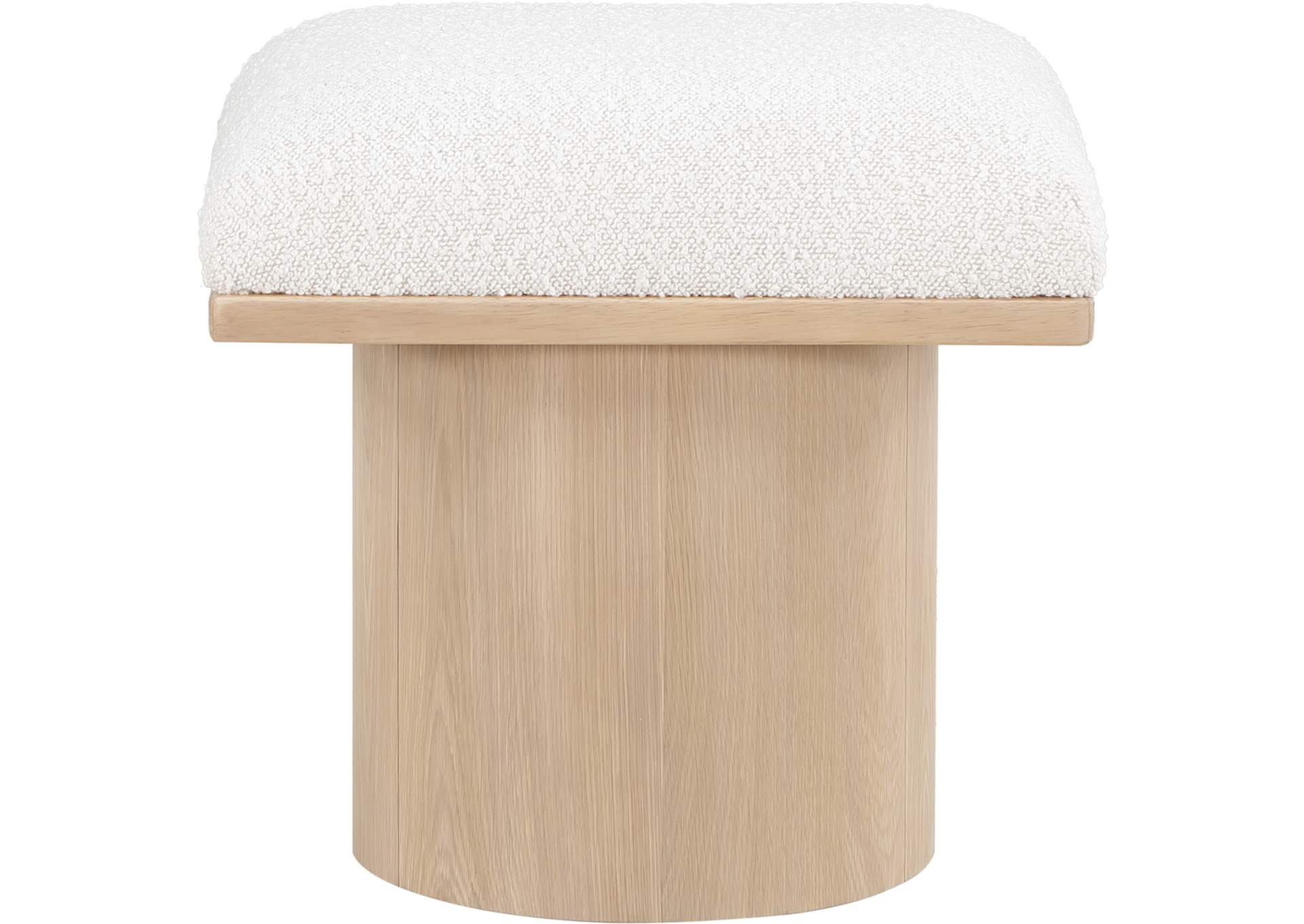 Pavilion Cream Boucle Fabric Bench - Stool,Meridian Furniture