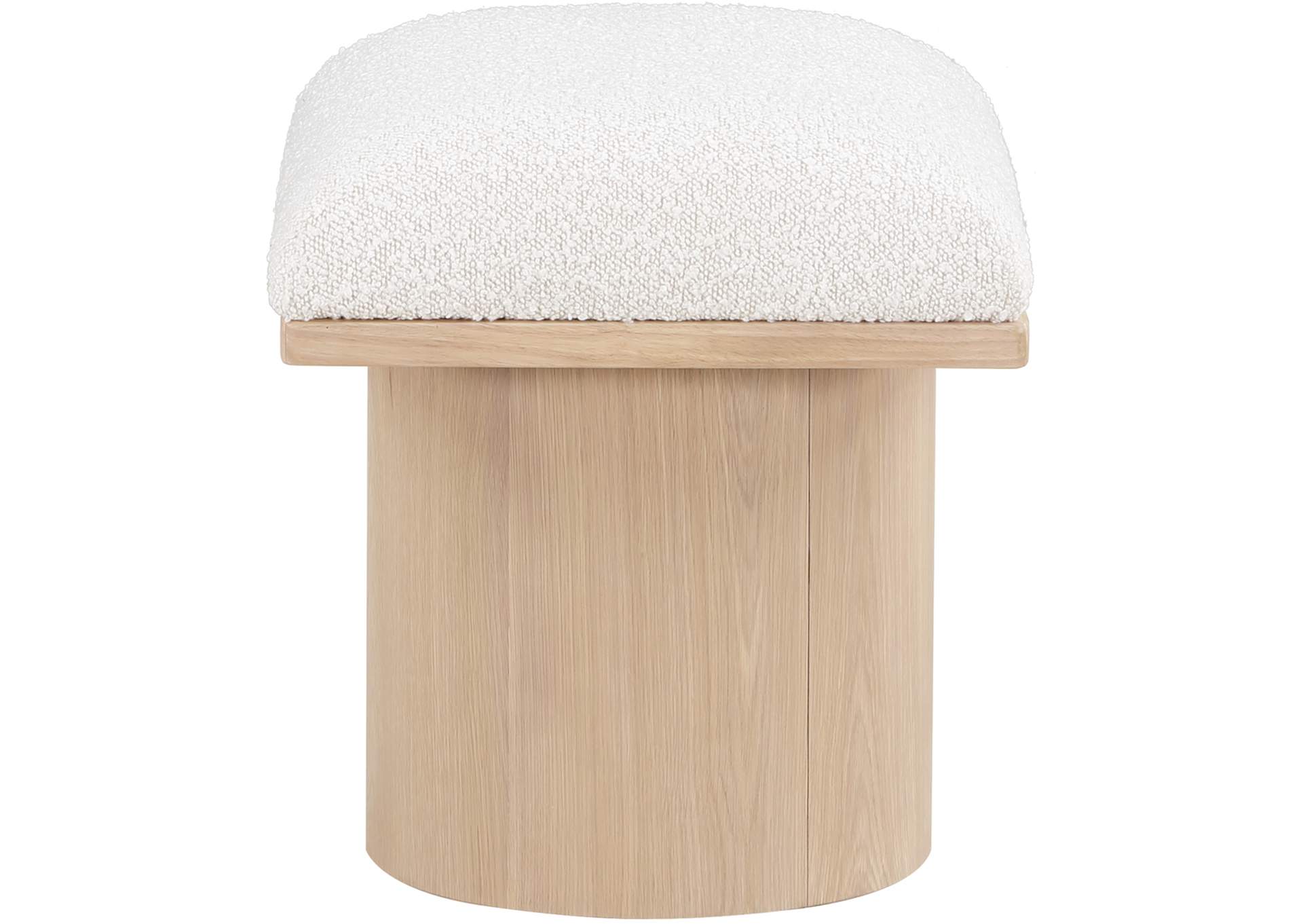 Pavilion Cream Boucle Fabric Bench - Stool,Meridian Furniture
