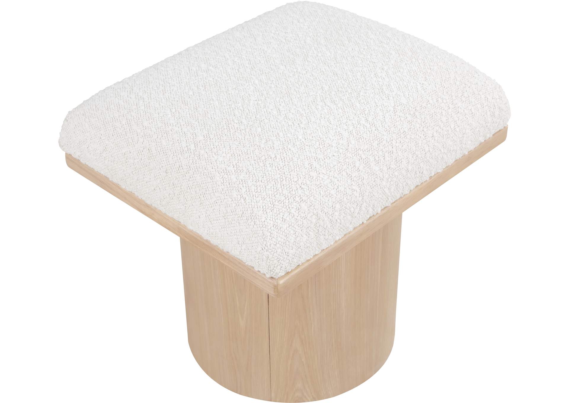 Pavilion Cream Boucle Fabric Bench - Stool,Meridian Furniture