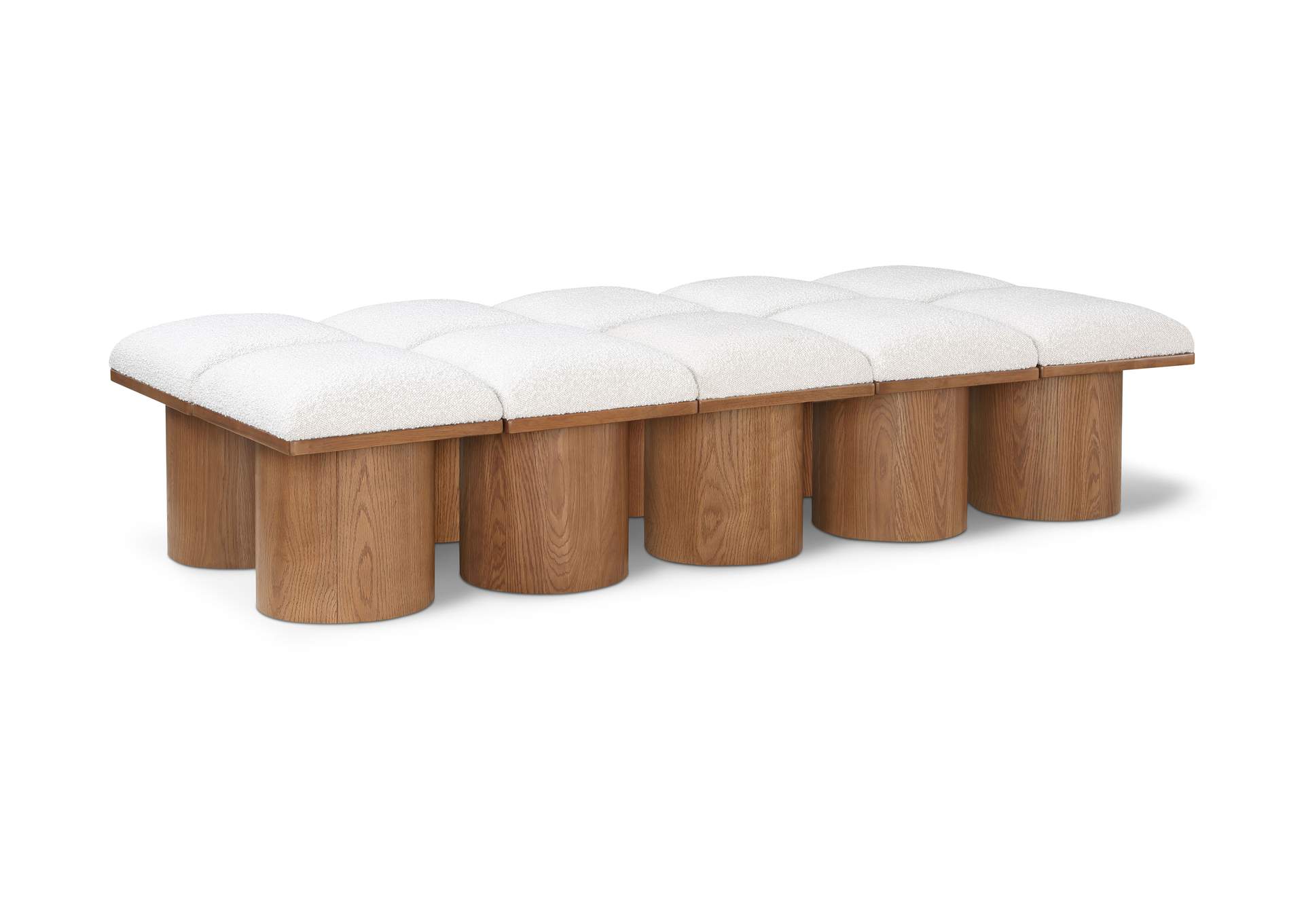 Pavilion Cream Boucle Fabric Bench,Meridian Furniture