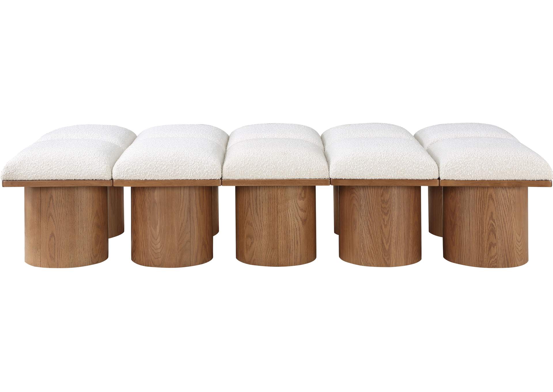 Pavilion Cream Boucle Fabric Bench,Meridian Furniture