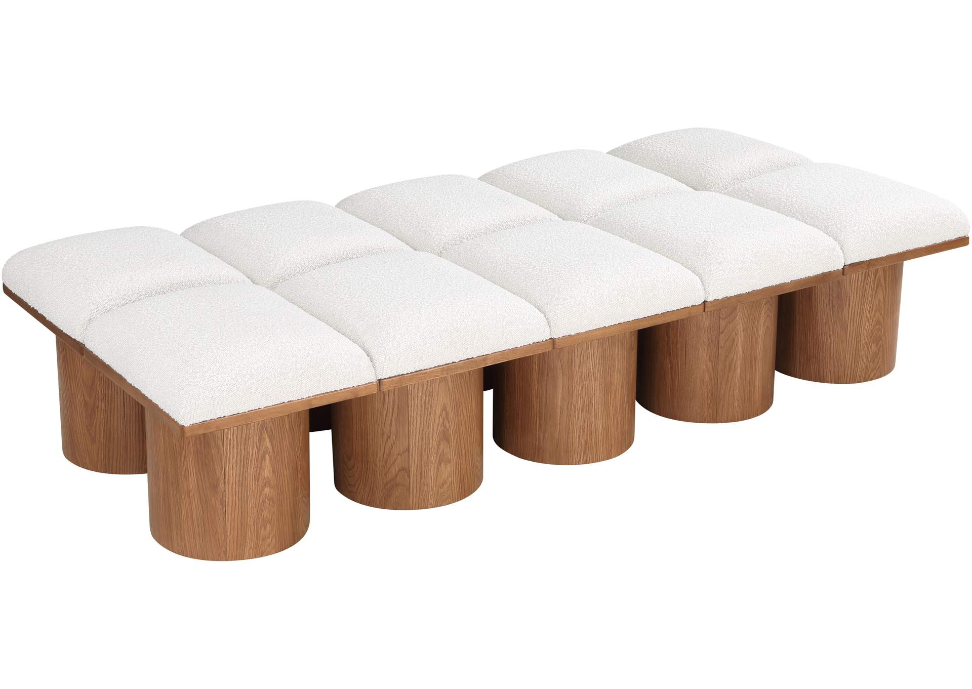 Pavilion Cream Boucle Fabric Bench,Meridian Furniture