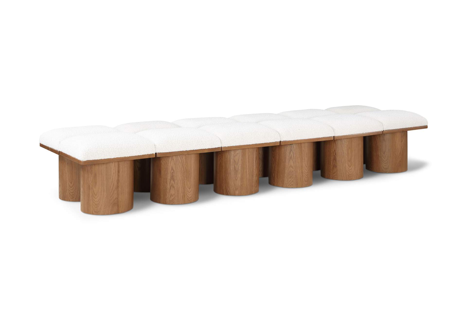 Pavilion Cream Boucle Fabric Bench,Meridian Furniture