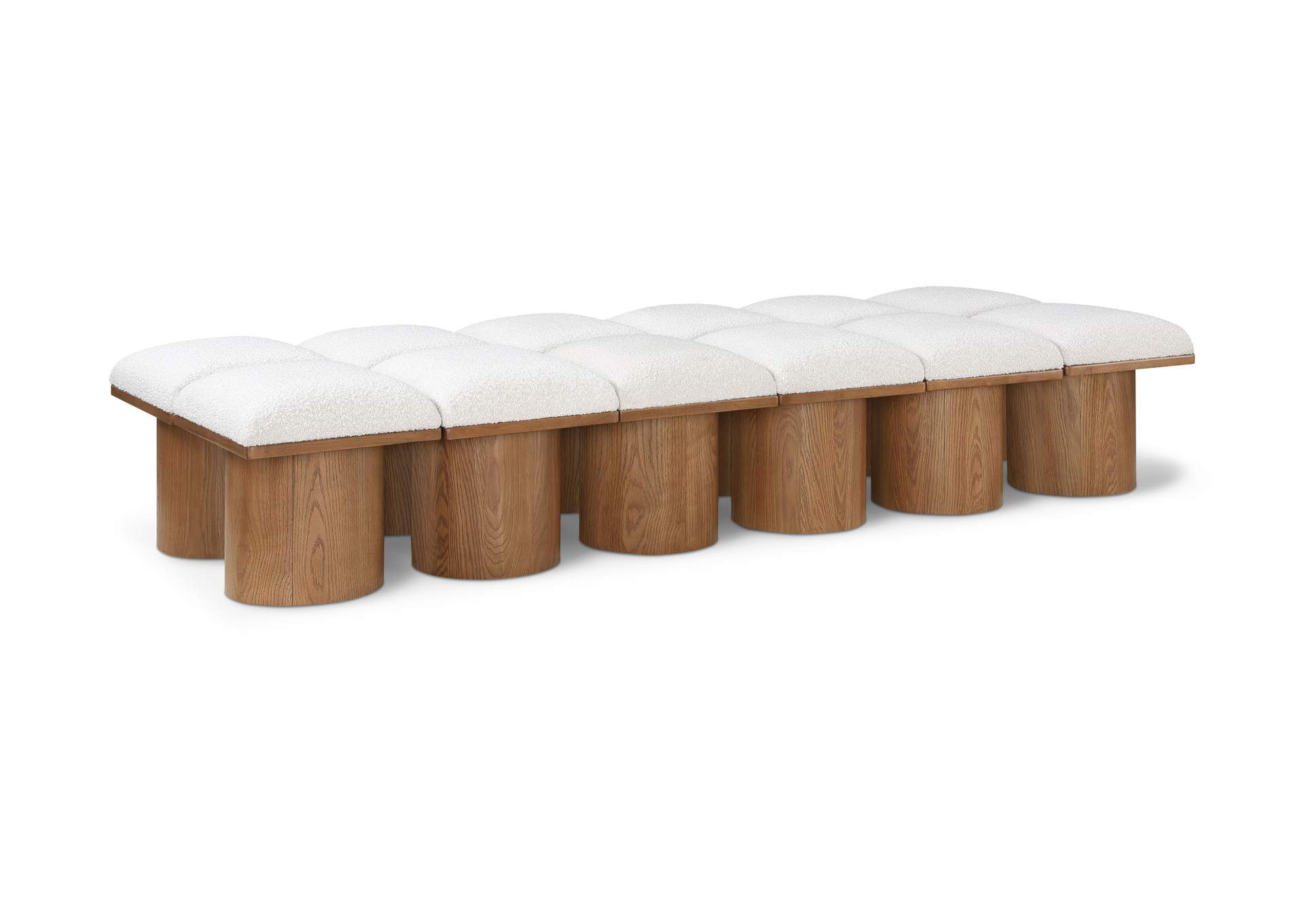 Pavilion Cream Boucle Fabric Bench,Meridian Furniture
