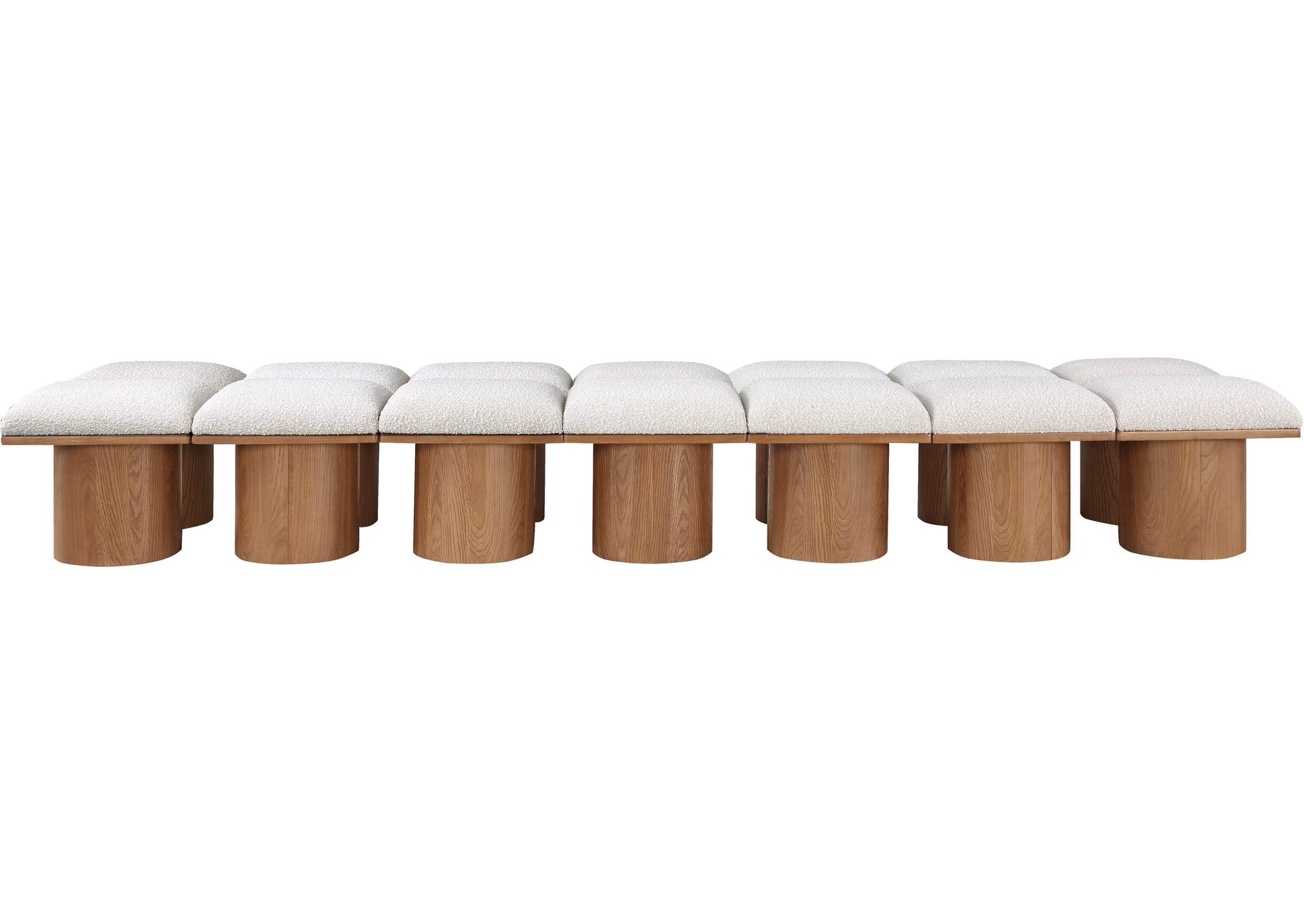 Pavilion Cream Boucle Fabric Bench,Meridian Furniture