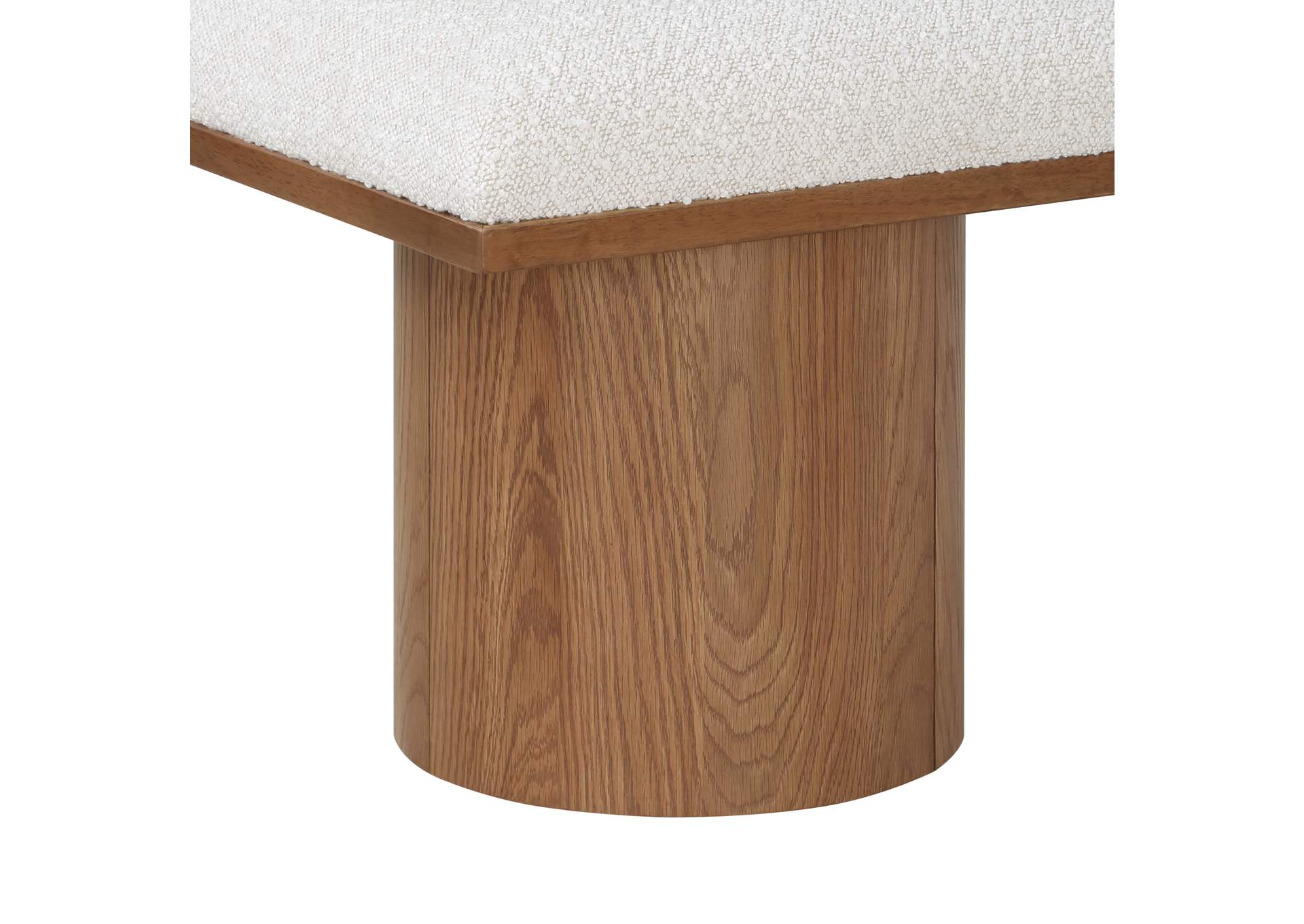 Pavilion Cream Boucle Fabric Bench,Meridian Furniture