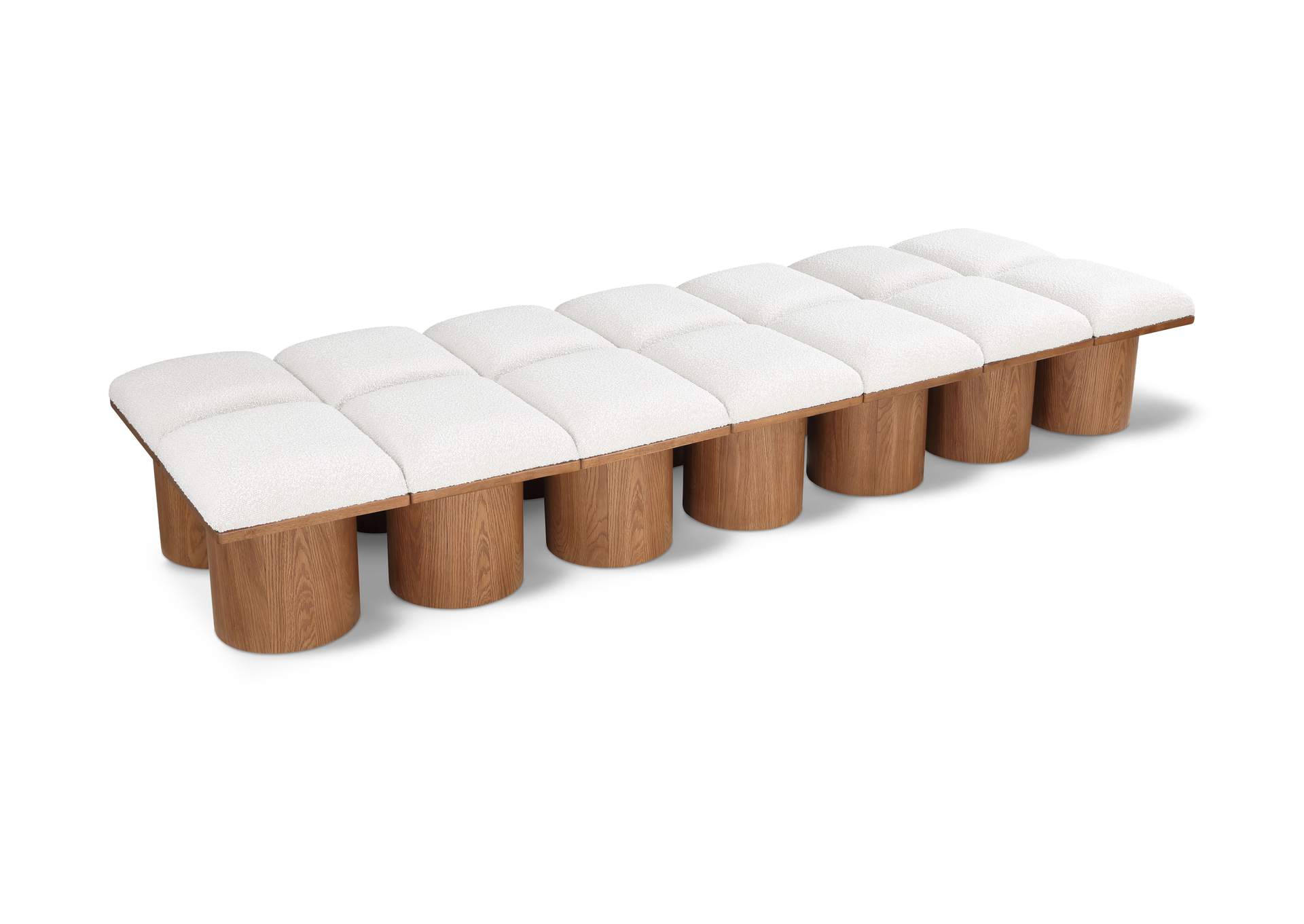 Pavilion Cream Boucle Fabric Bench,Meridian Furniture